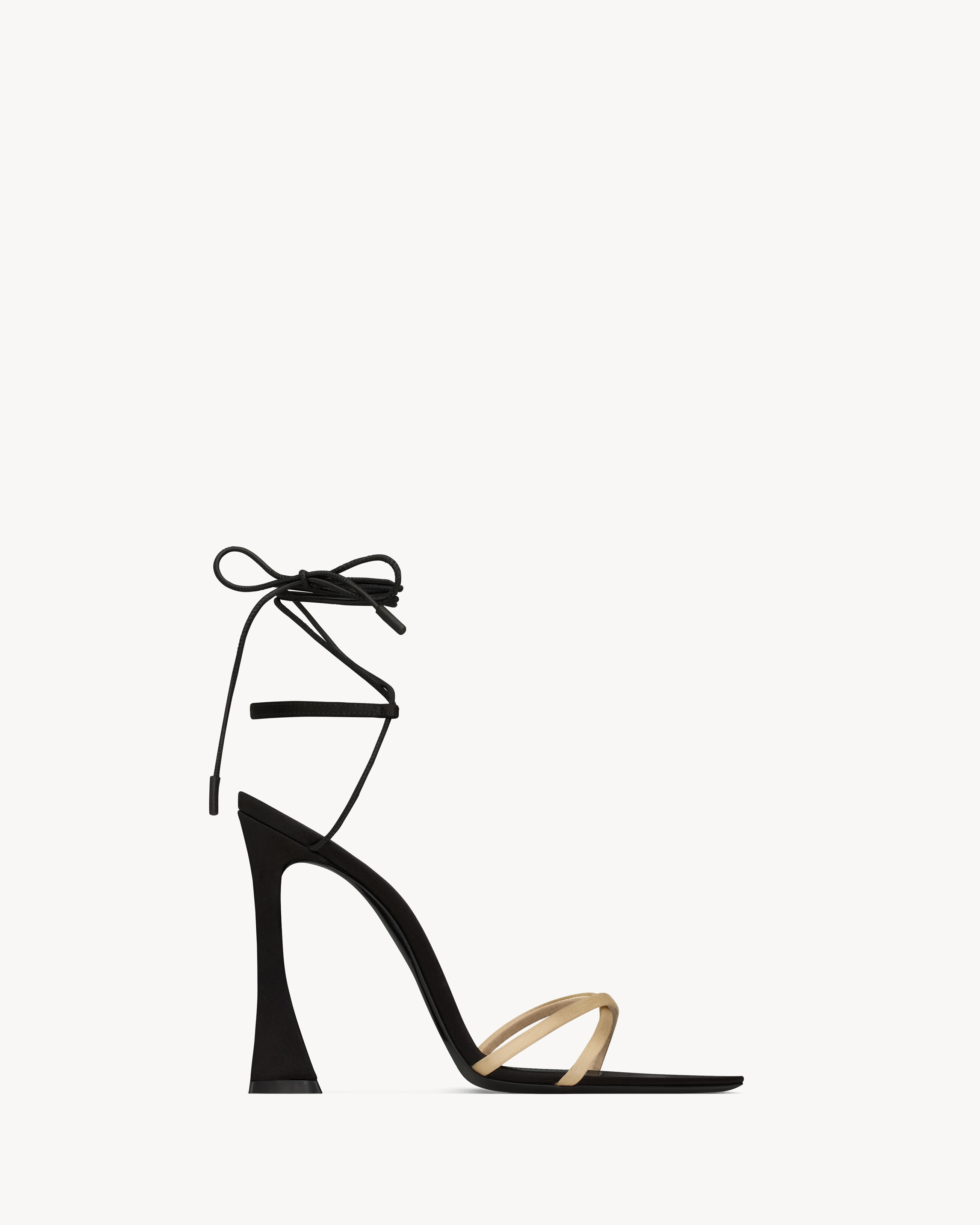Saint Laurent Liza Sandals In Satin Crepe - Black - Women - 36