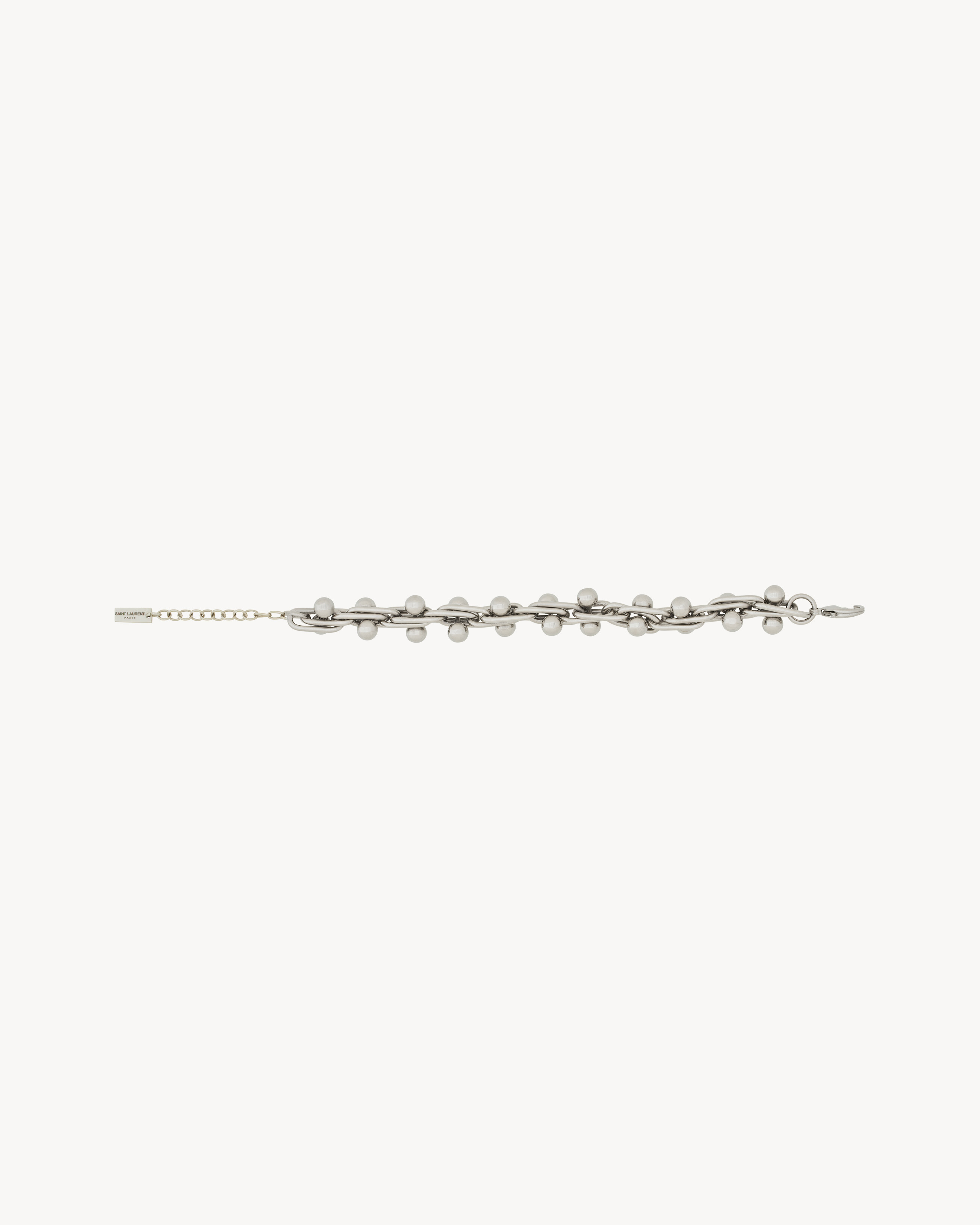 Saint Laurent Bell Bracelet In Metal - Silver - Men - M