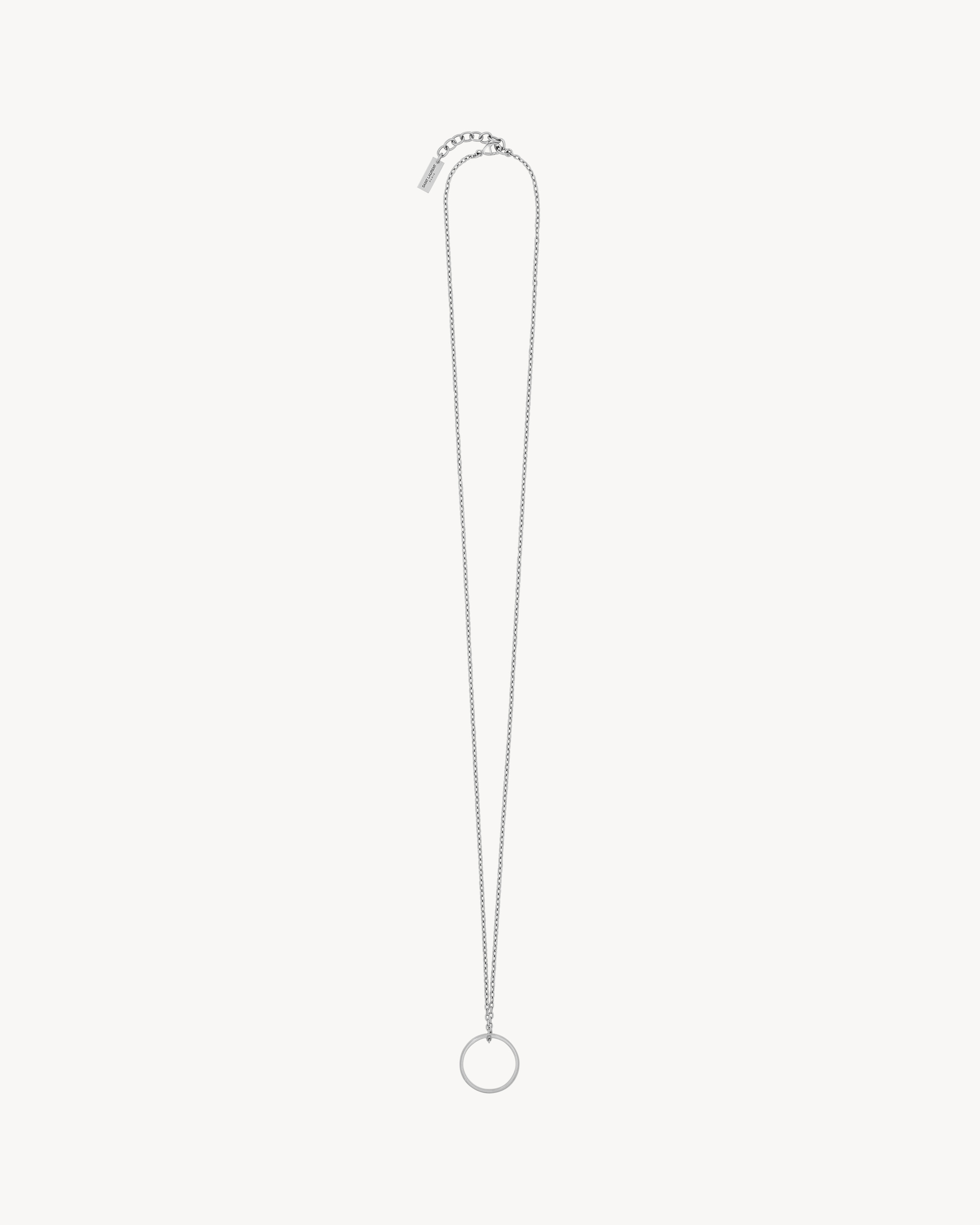 Saint Laurent Ring Necklace In Sterling Silver - Silver - Women - M