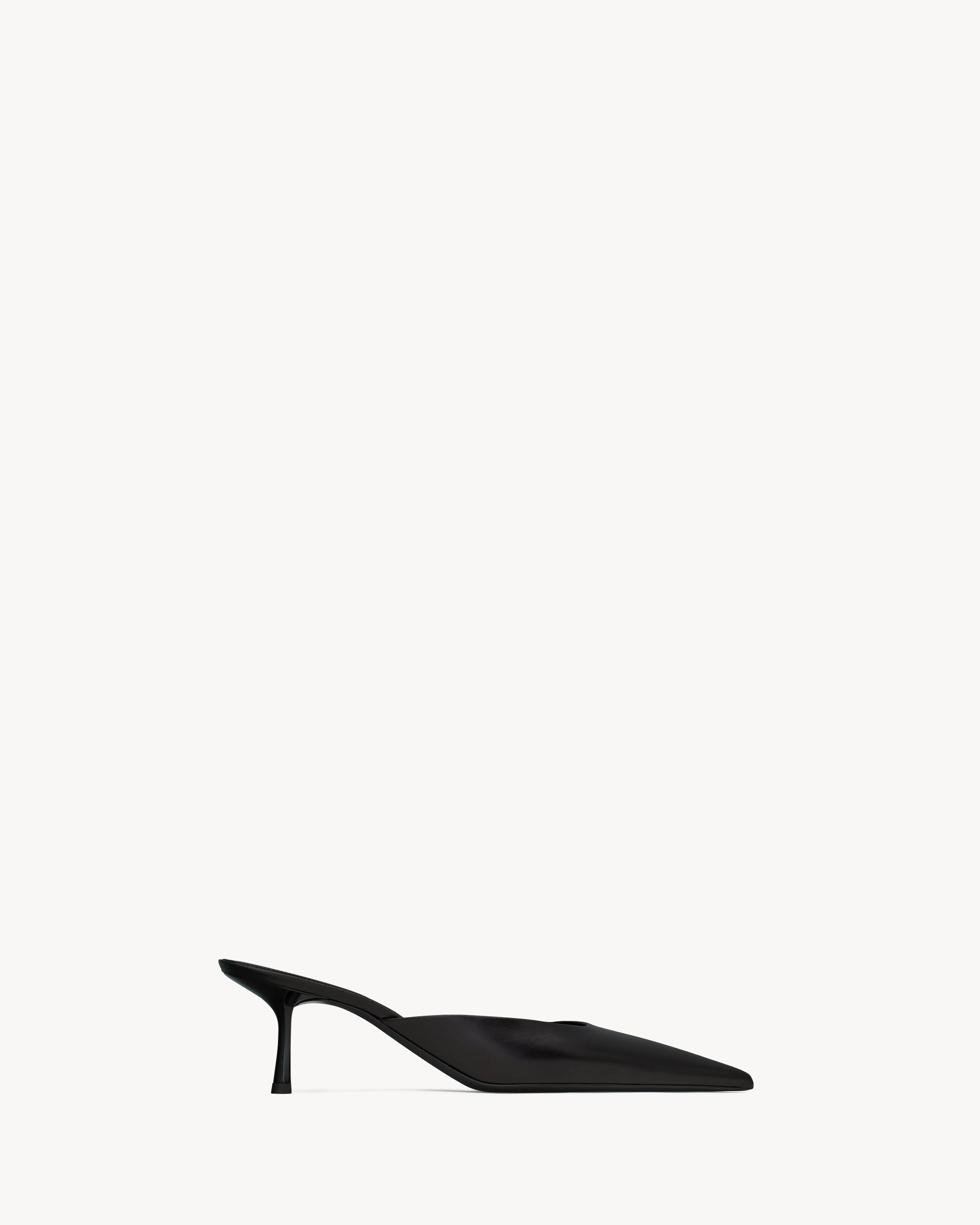 Saint Laurent Barbara Mules In Smooth Leather - Black - Women - 39