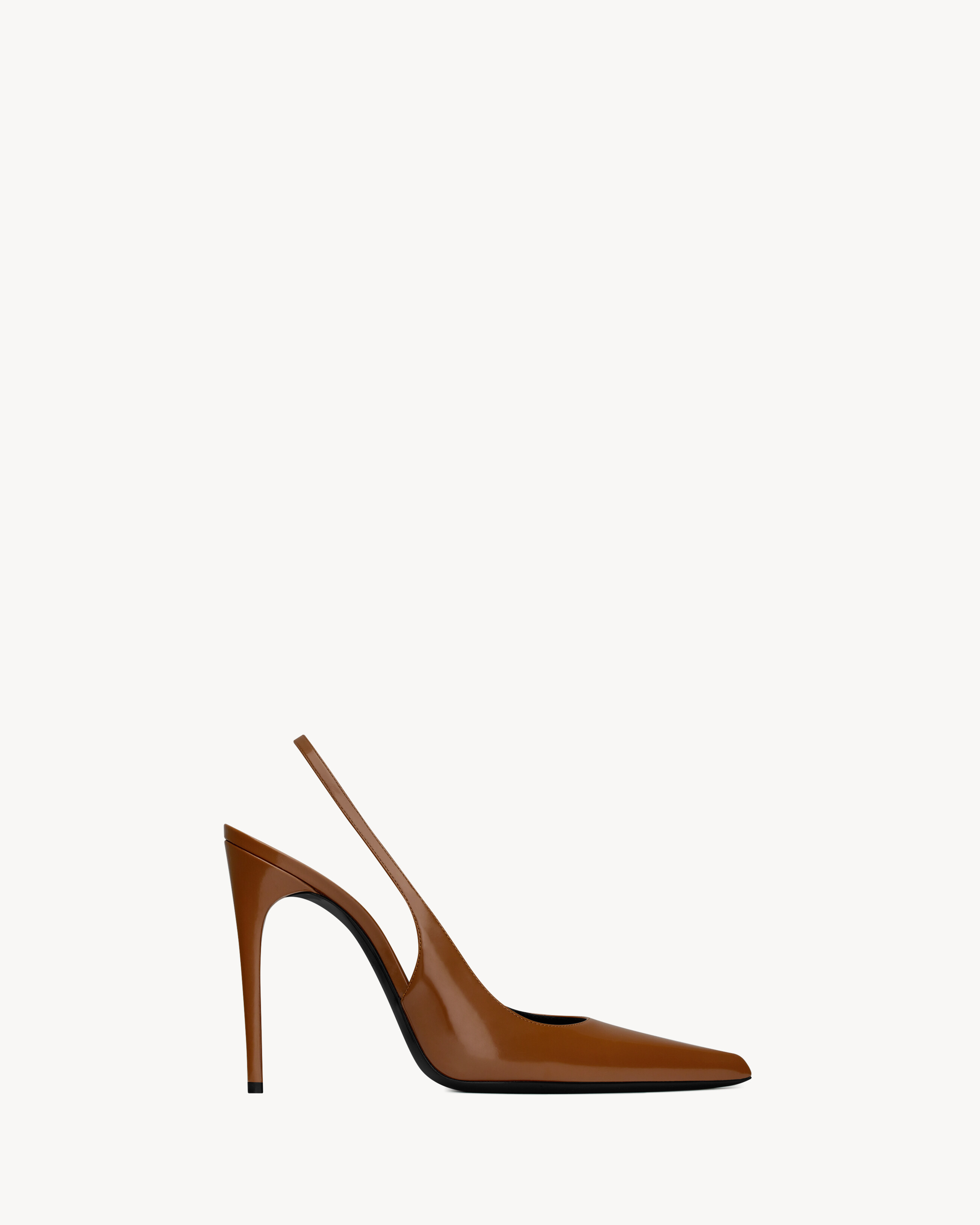 Saint Laurent - Zapatos De Salón Slingback Vendome De Piel Brillante - Ámbar - Mujer - 36
