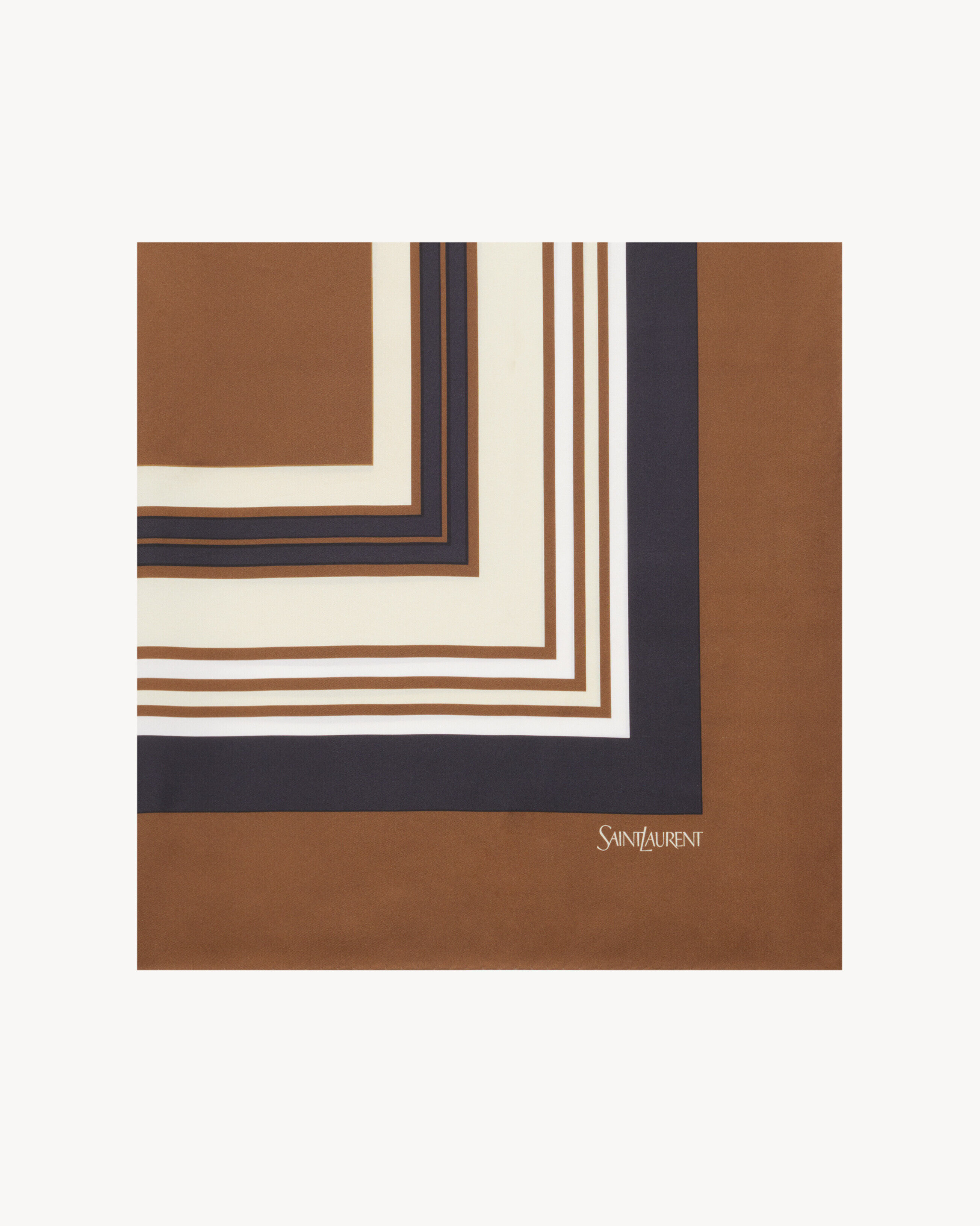 Saint Laurent Square Scarf In Square Silk Twill - Amber - Women