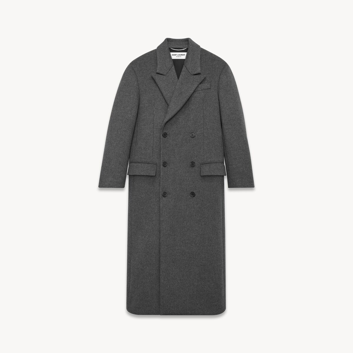 Saint Laurent Oversized Coat In Wool - Grey - Men - 50