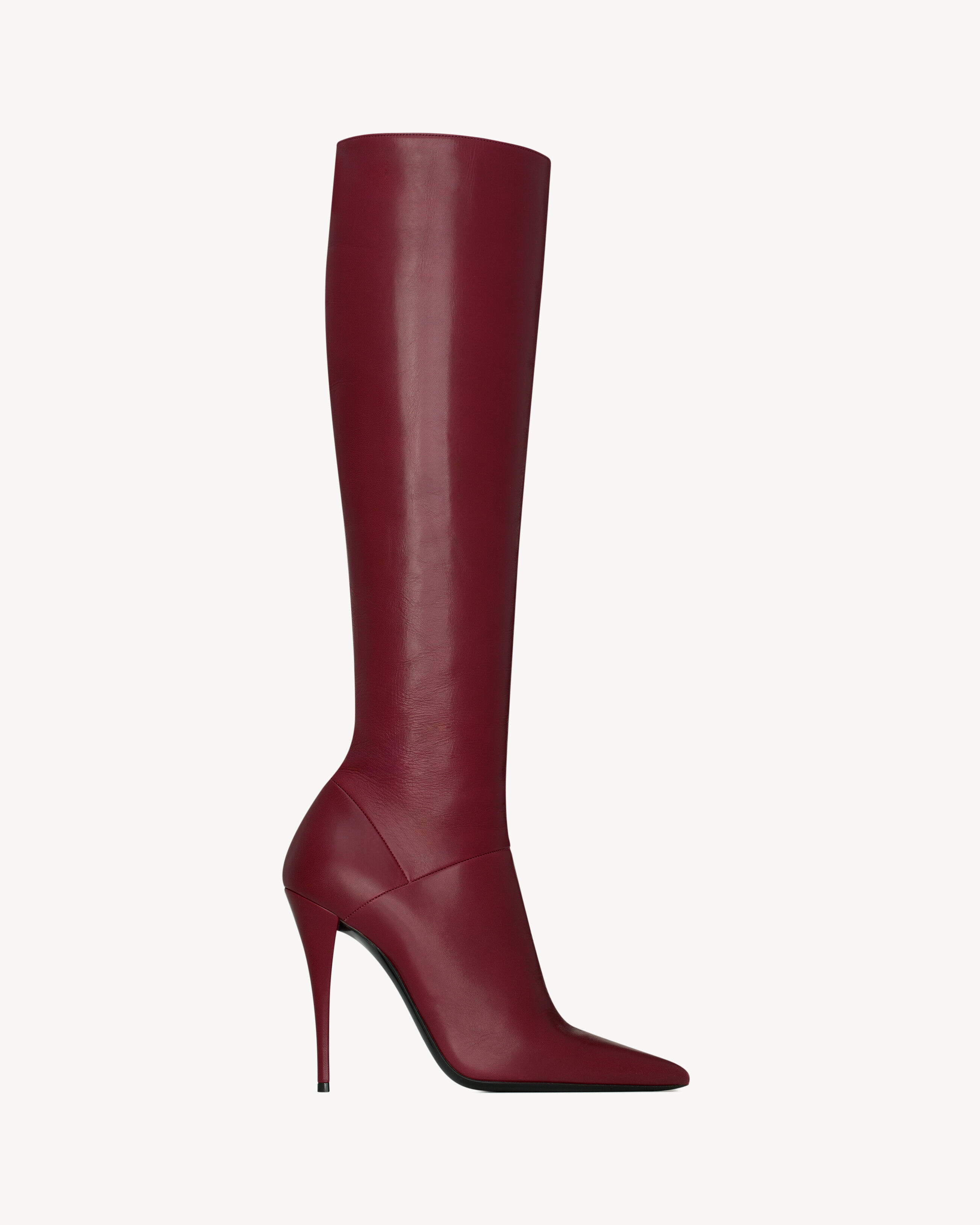 Saint Laurent Vivian Boots In Smooth Leather - Red - Women - 38.5