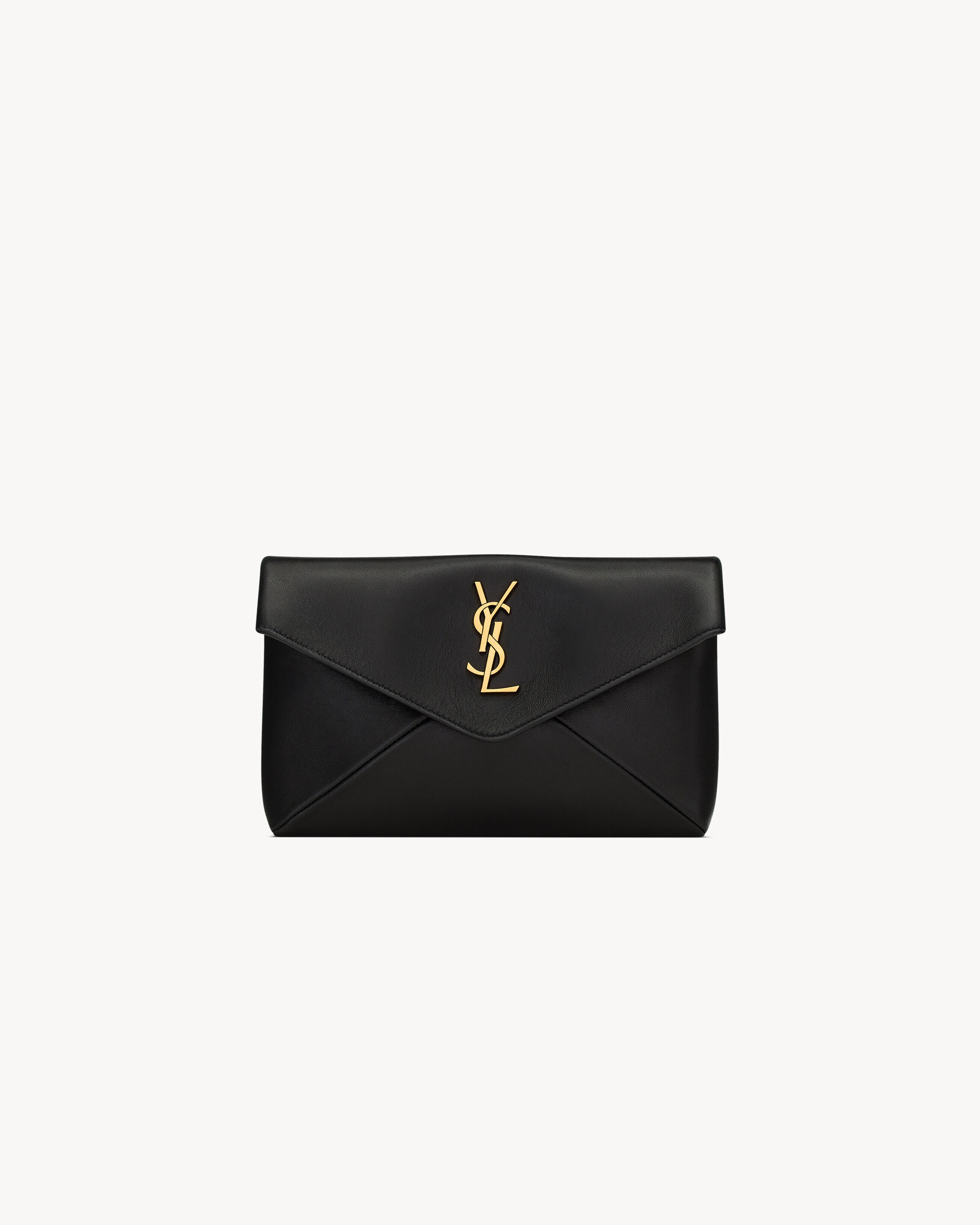 Saint Laurent Pochette Envelope Piccola Cassandre In Pelle Di Agnello - Nero - Donna