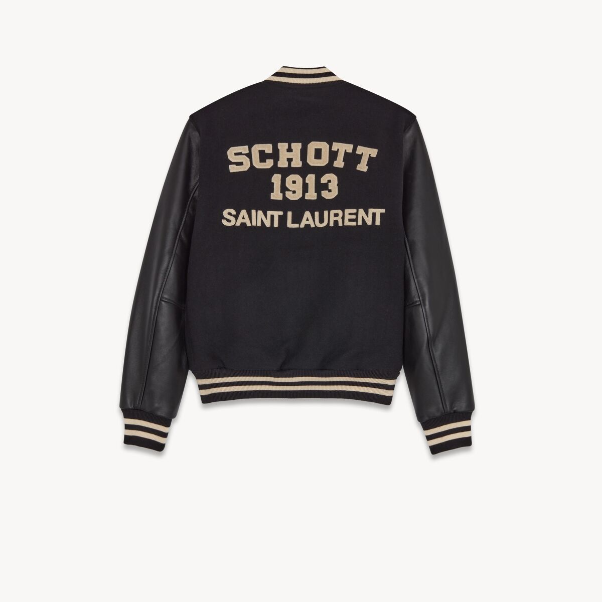 Rive Droite Schott Varsity Jacket In Wool And Lambskin - Nero - Donna - M