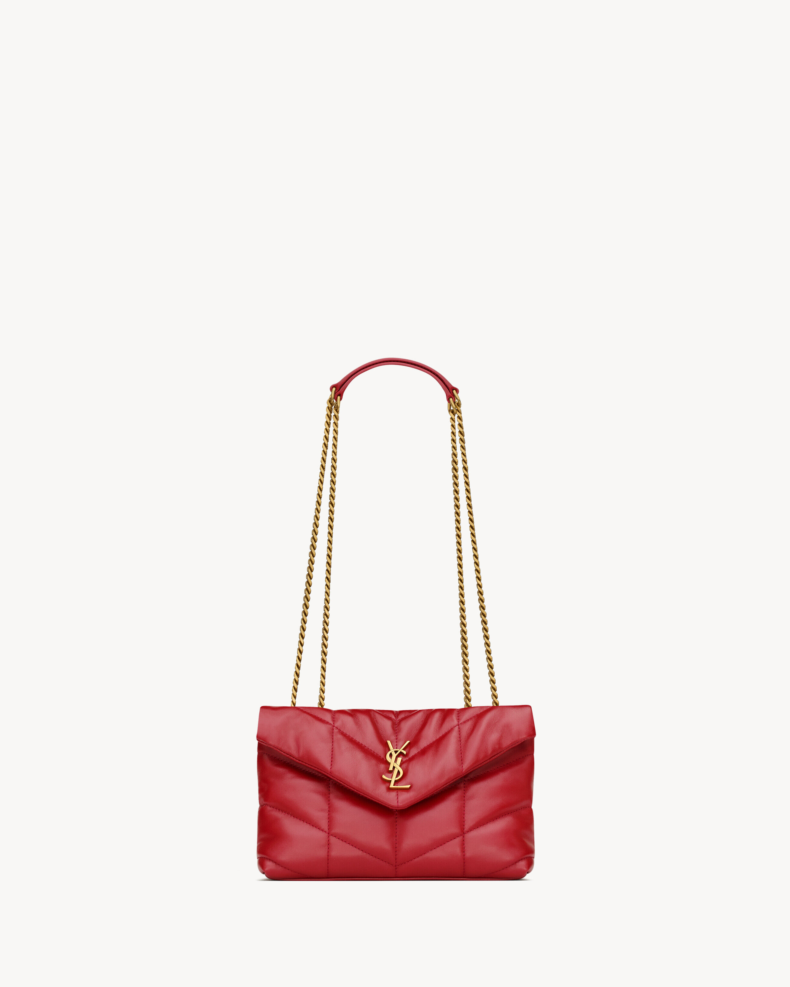 Saint Laurent Toy Puffer In Nappa Leather - Red - Women