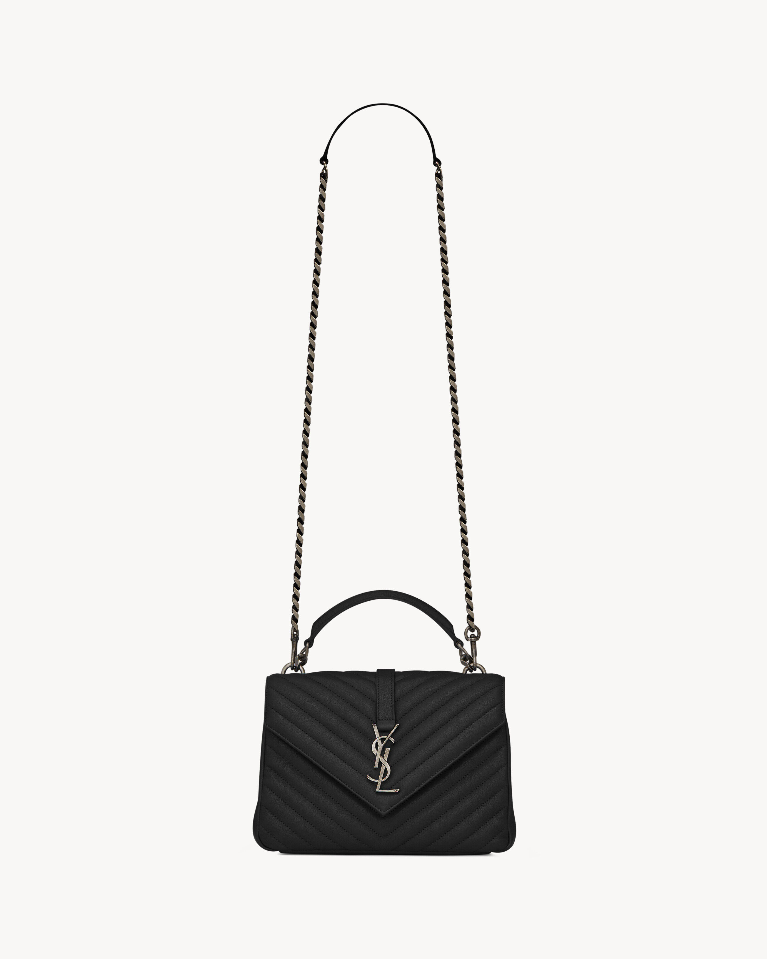 Saint Laurent College Medium In Quilted Leather - Black - Women