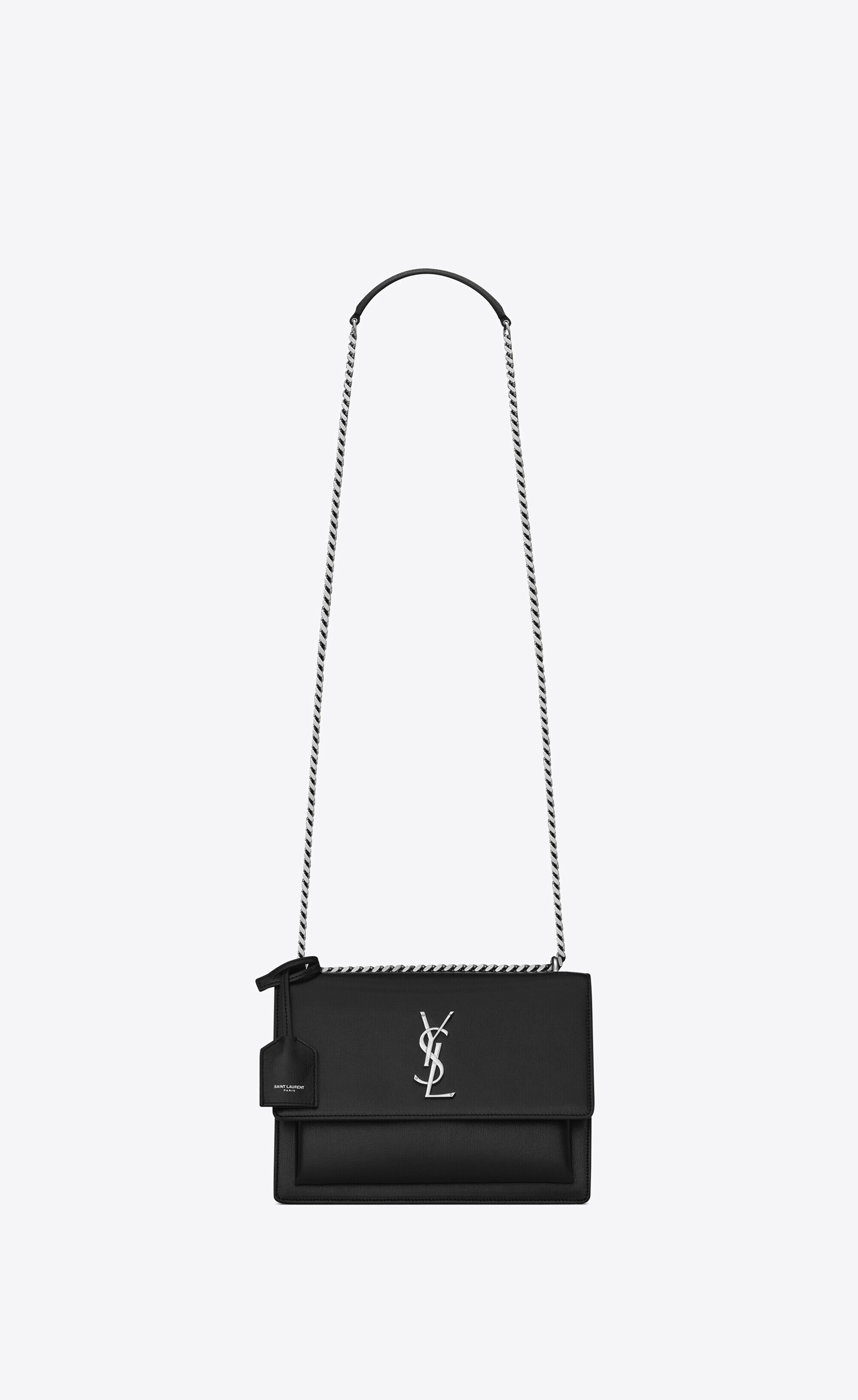 Saint Laurent Sunset Medium En Cuir Lisse - Noir - Femme