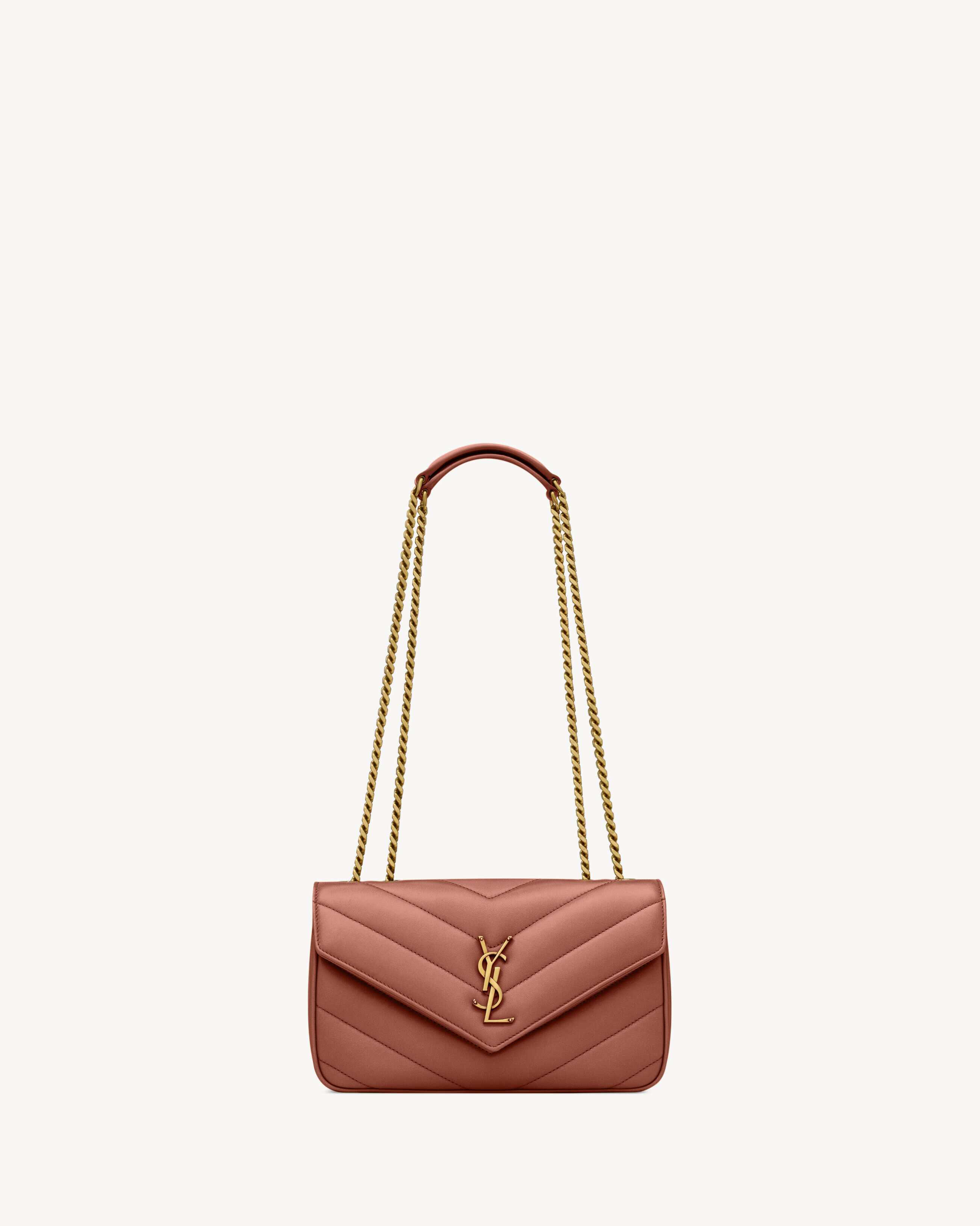 Saint Laurent Loulou Small In Matelassé Lambskin - Pink - Women