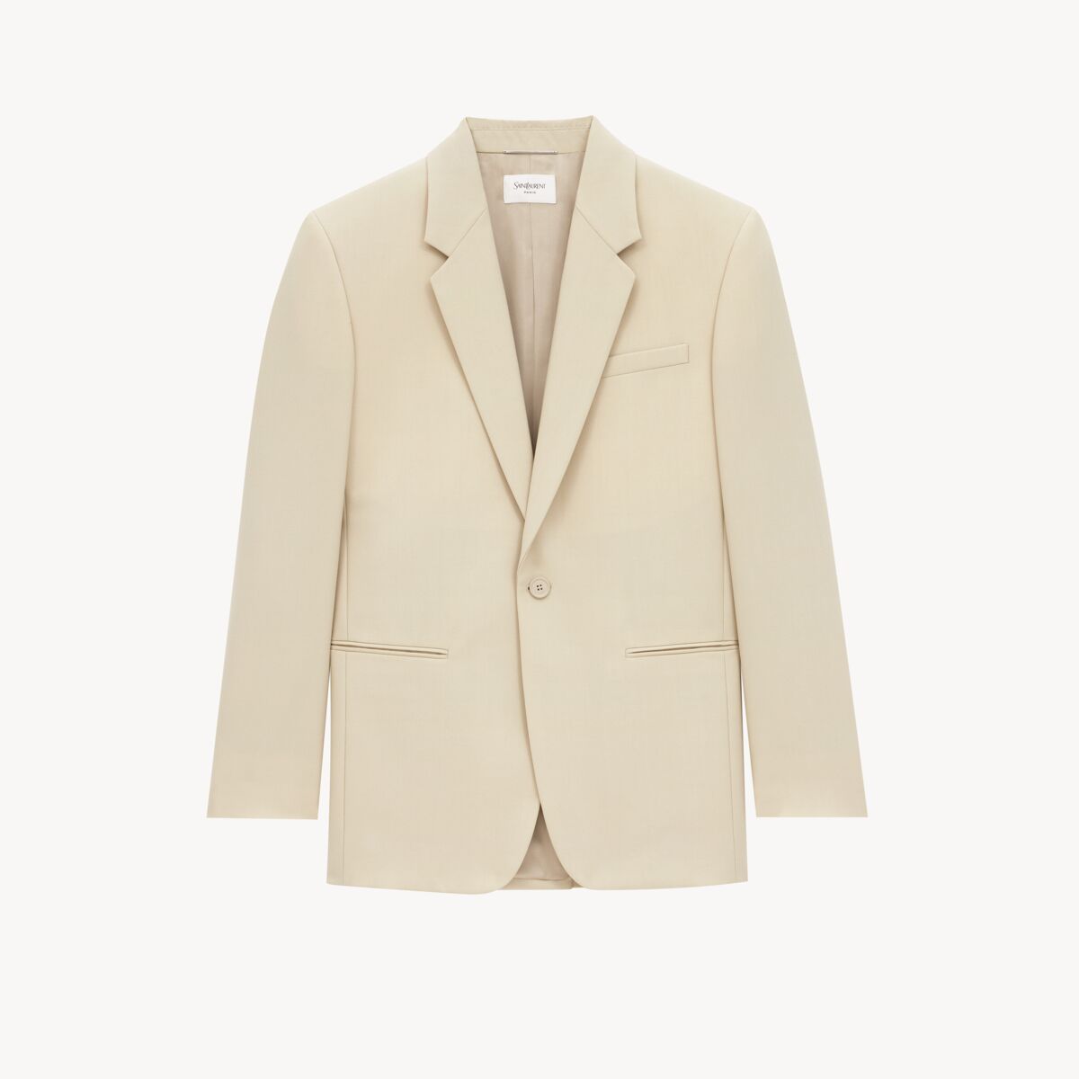 Saint Laurent Jacket In Light Wool - Beige - Men - 34
