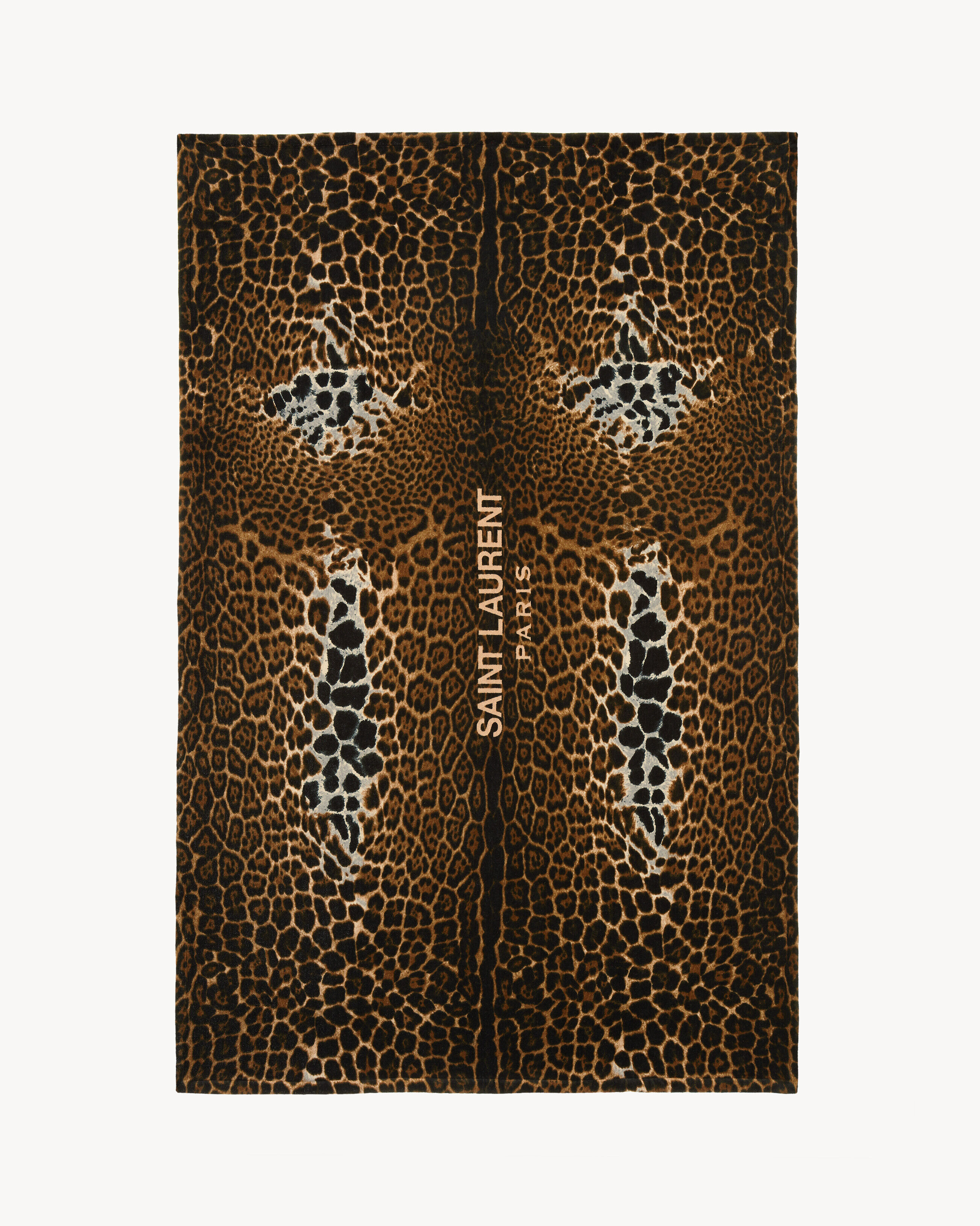 Saint Laurent Leopard Bath Towel - Beige