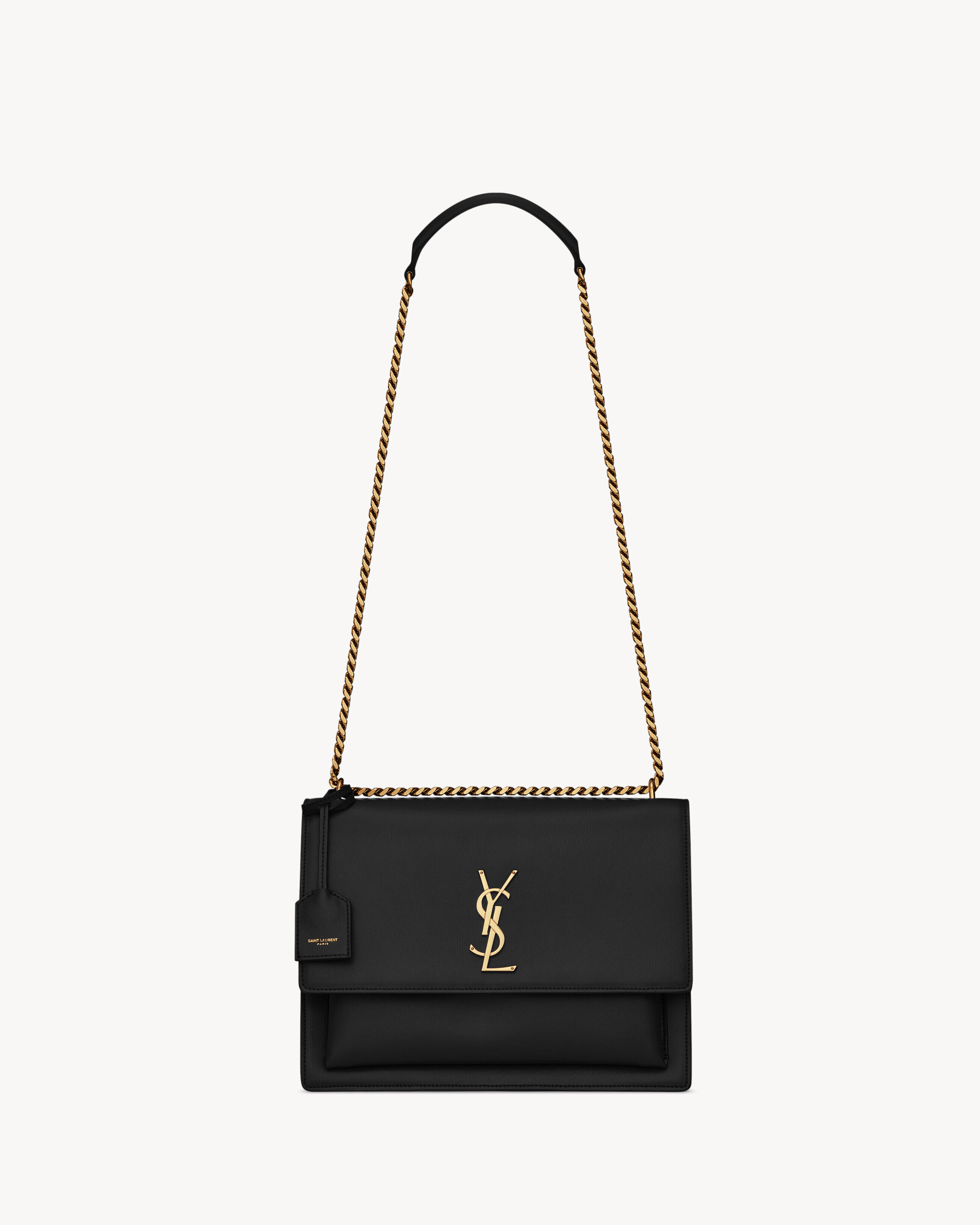 Saint Laurent Sunset Large In Smooth Leather - Black - Women