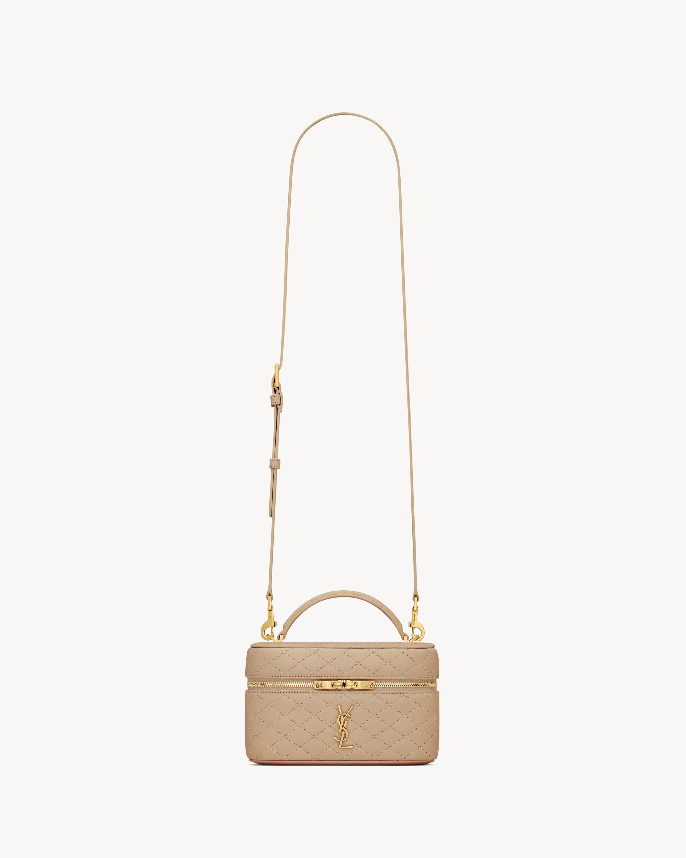 Saint Laurent Gaby Vanity Bag In Lambskin - Beige - Women