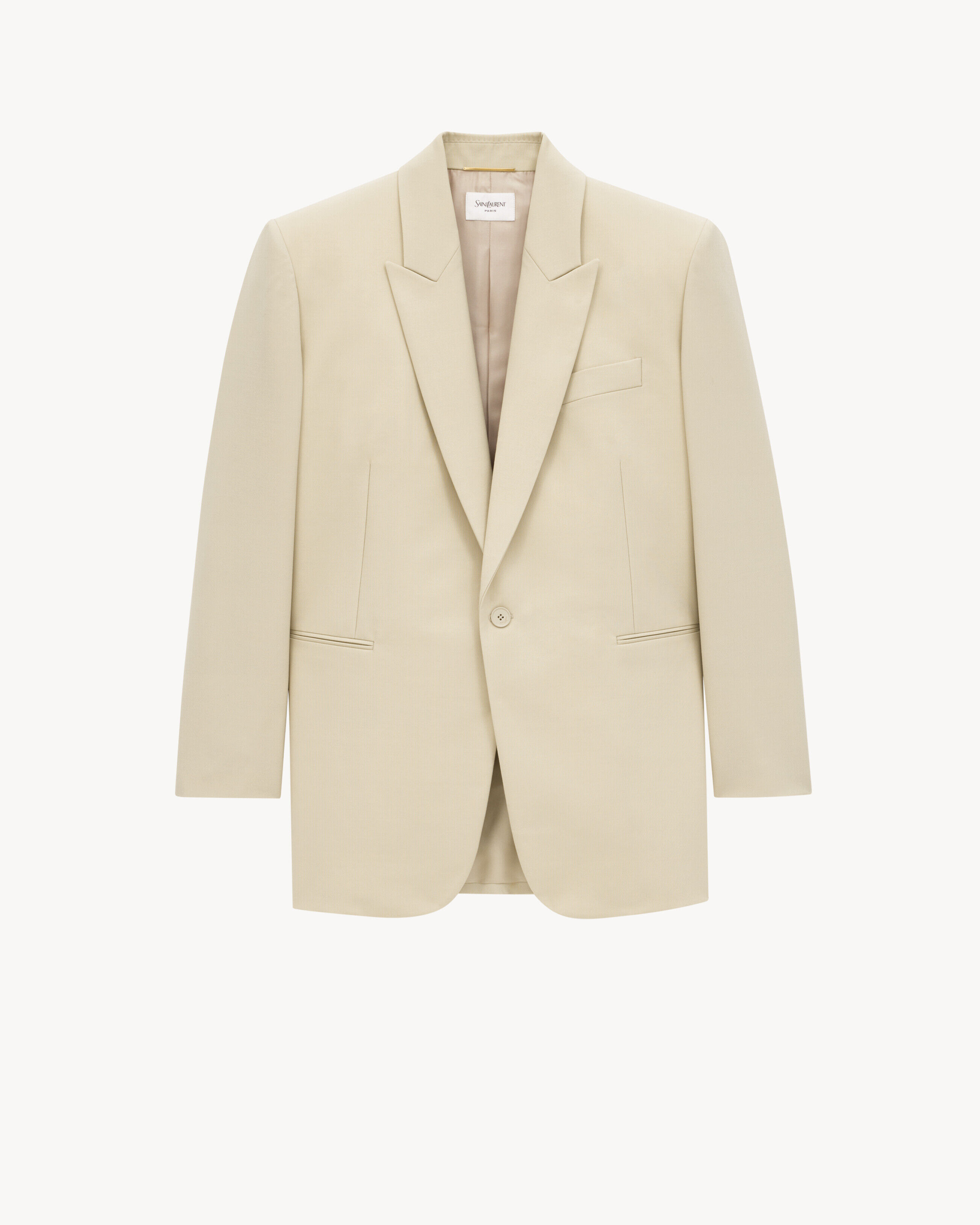 Saint Laurent Jacket In Light Wool - Beige - Women - 34