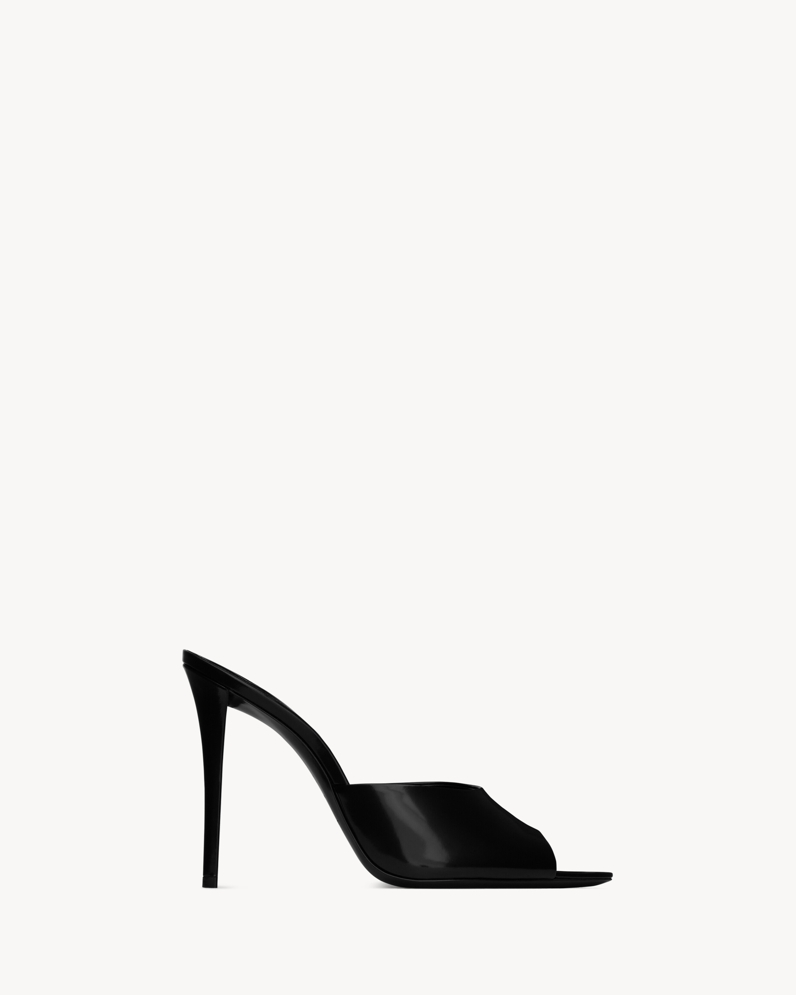 Saint Laurent Goldie Mules In Glazed Leather - Black - Women - 35