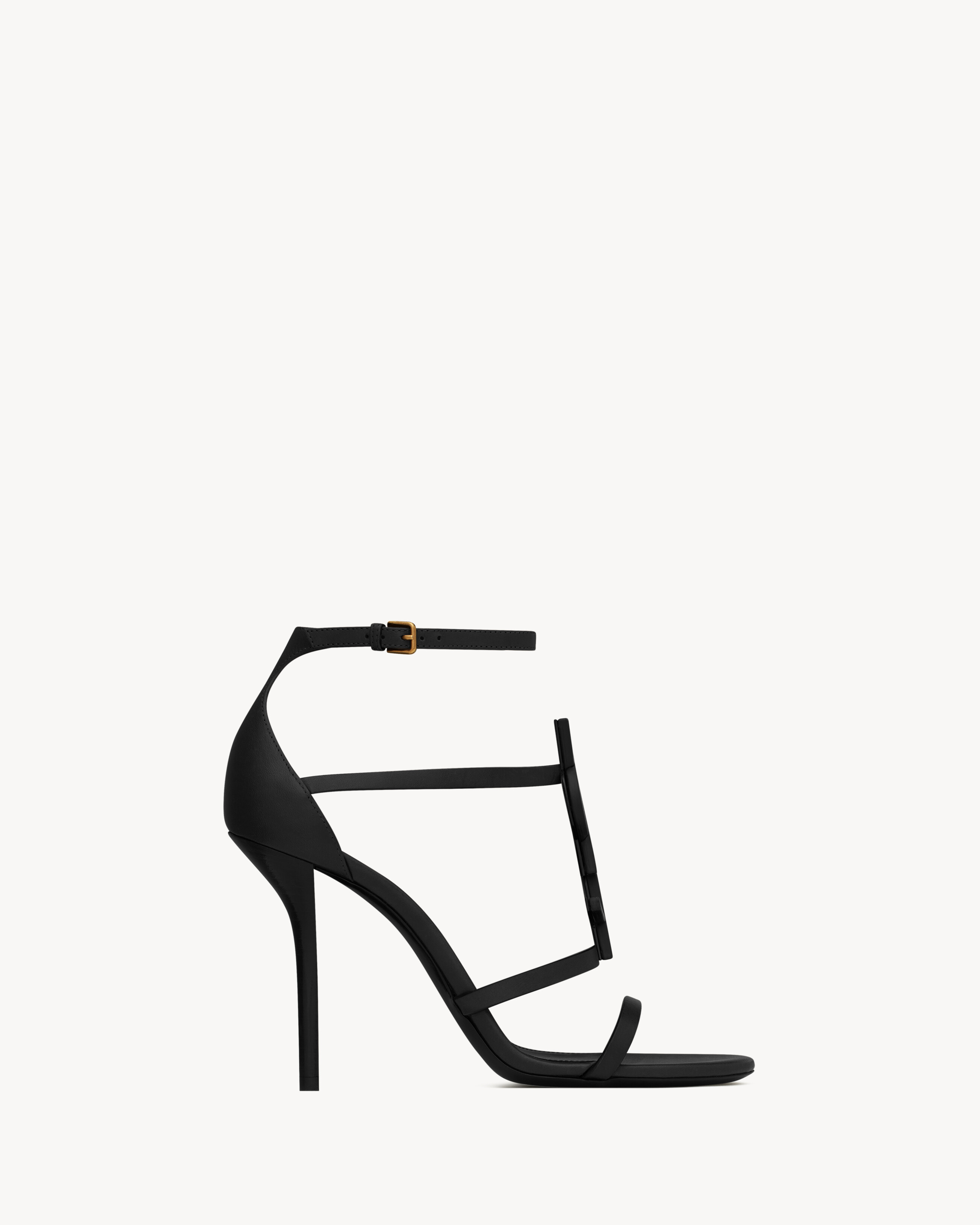 Saint Laurent Cassandra Sandals In Smooth Leather - Black - Women - 37