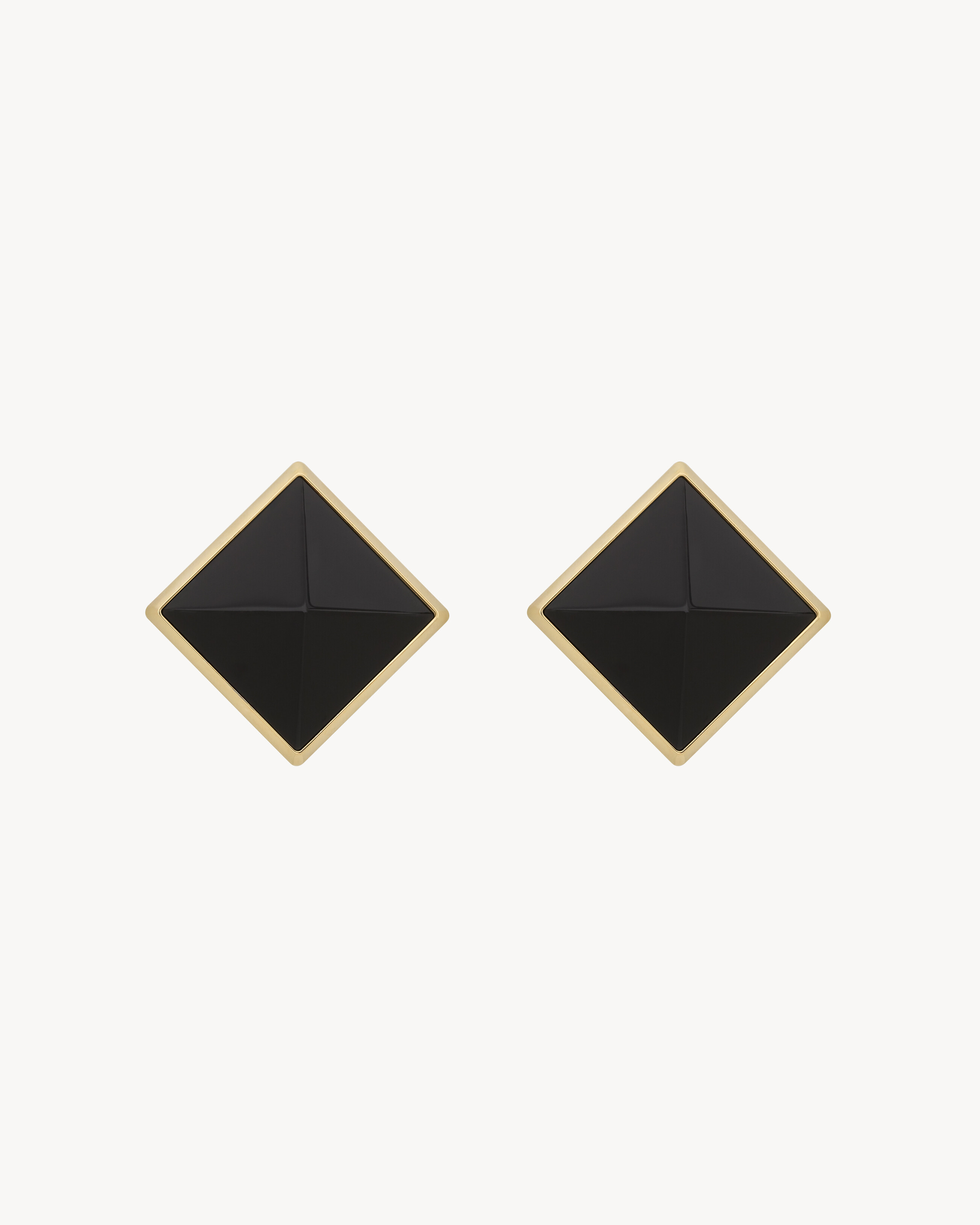 Saint Laurent Pyramid Earrings In Resin And Metal - Black - Women