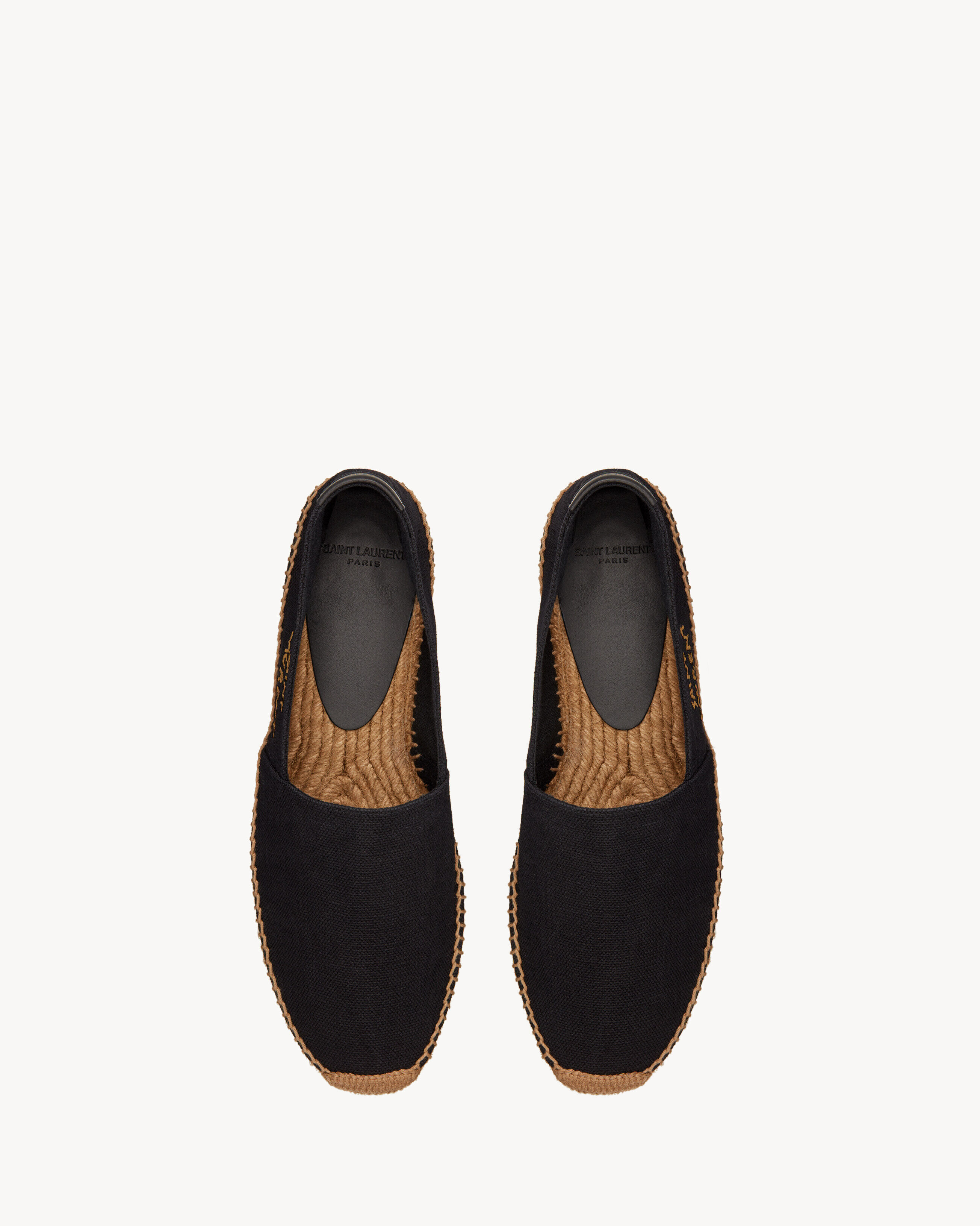 Saint Laurent Embroidered Espadrilles In Canvas - Black - Women - 34