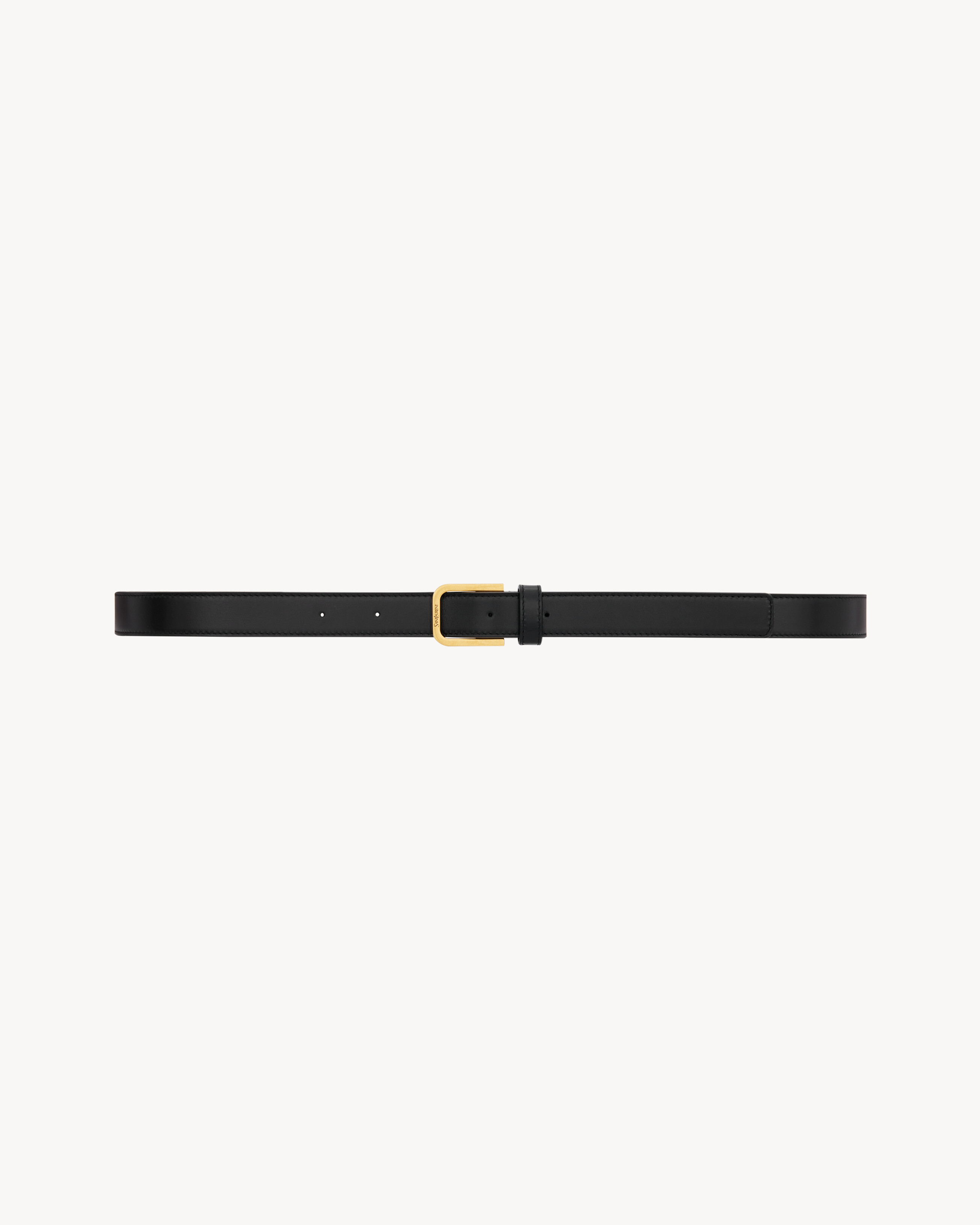 Saint Laurent Minimal Belt In Smooth Leather - Black - Men - 75