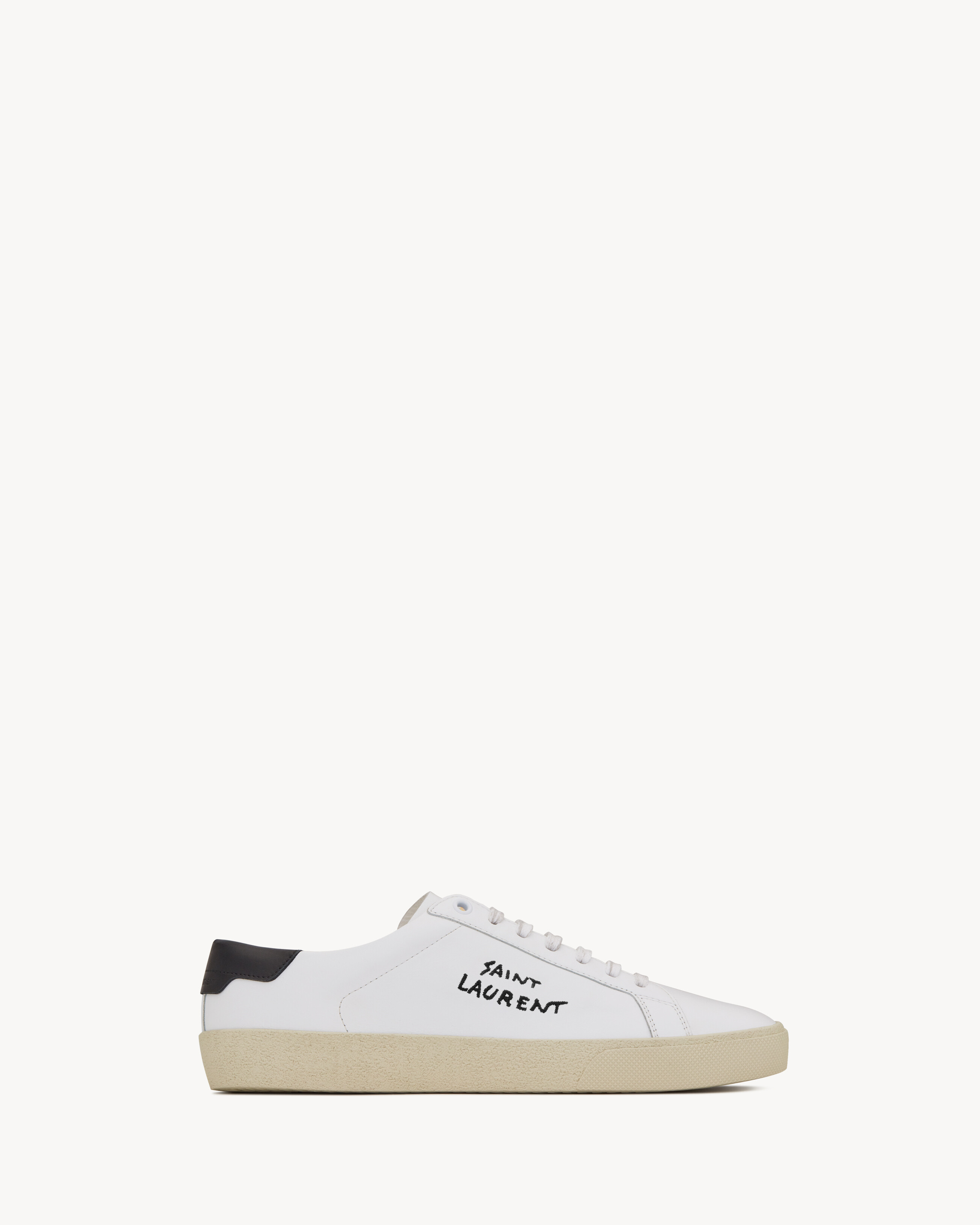 Saint Laurent Court Classic Sl/06 Embroidered Sneakers In Smooth Leather - White - Men - 39.5
