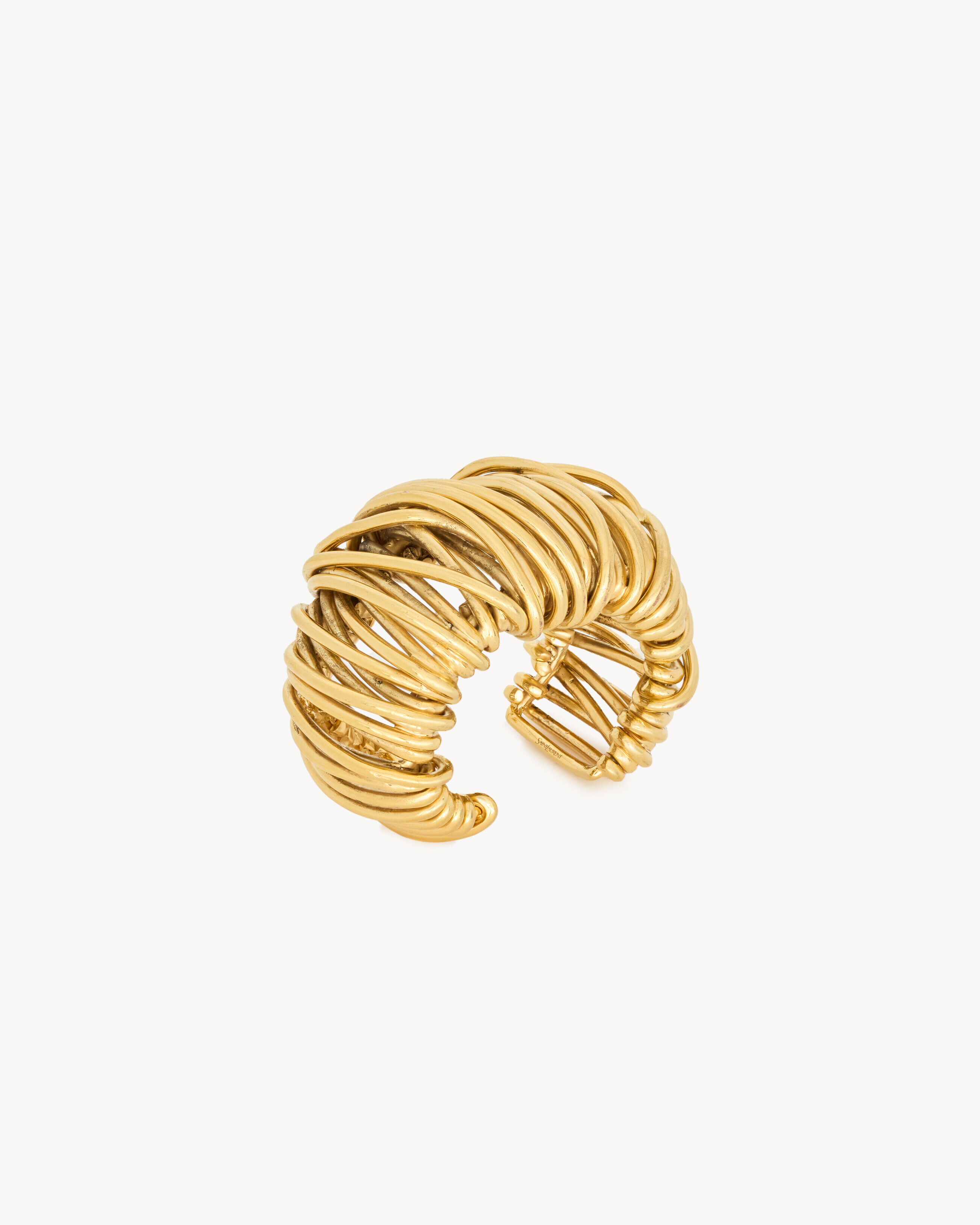 Saint Laurent Coil Cuff In Metal - Yellow/gold - Women - M
