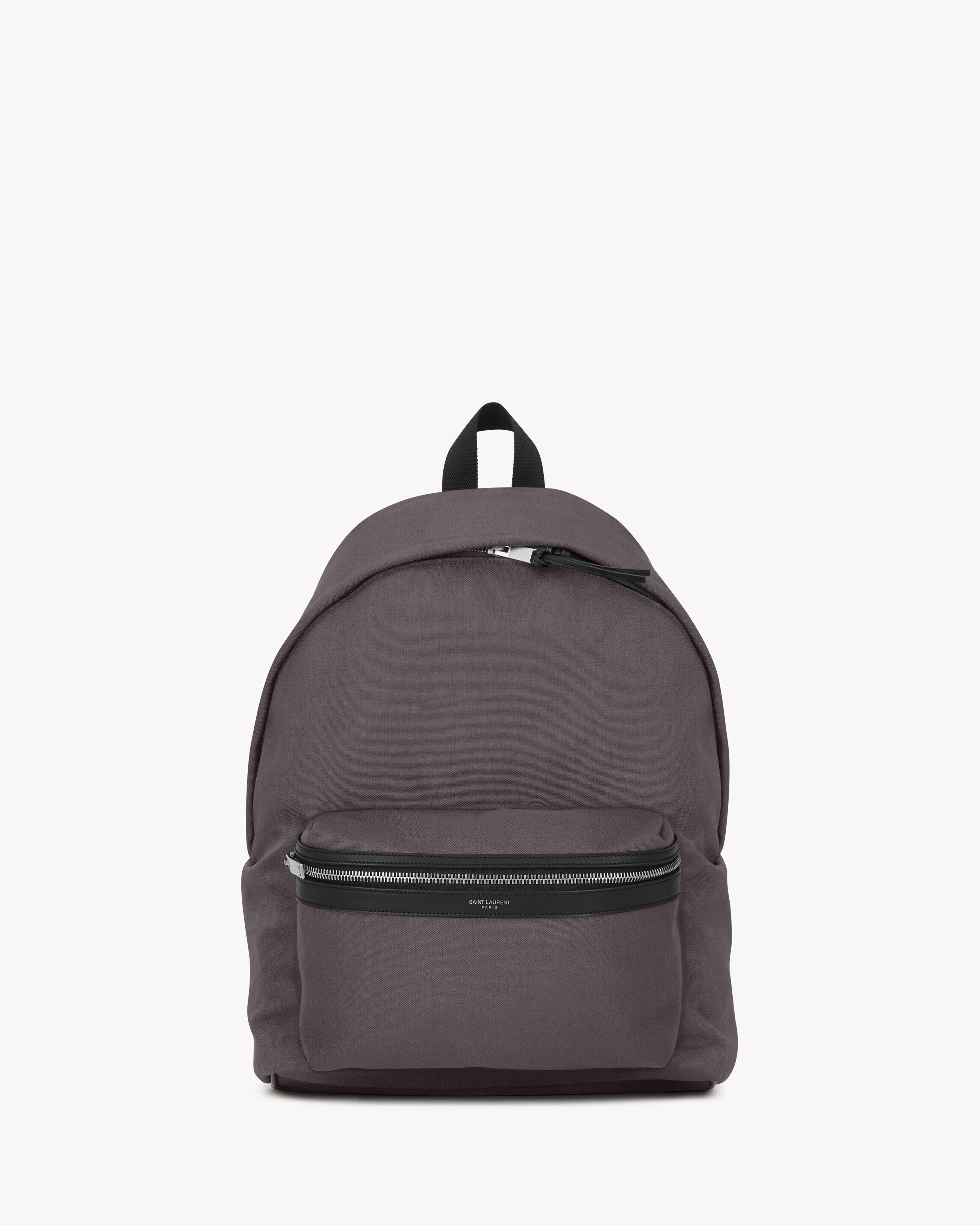 Saint Laurent City Backpack In Nylon Canvas And Leather - Grau - Herren