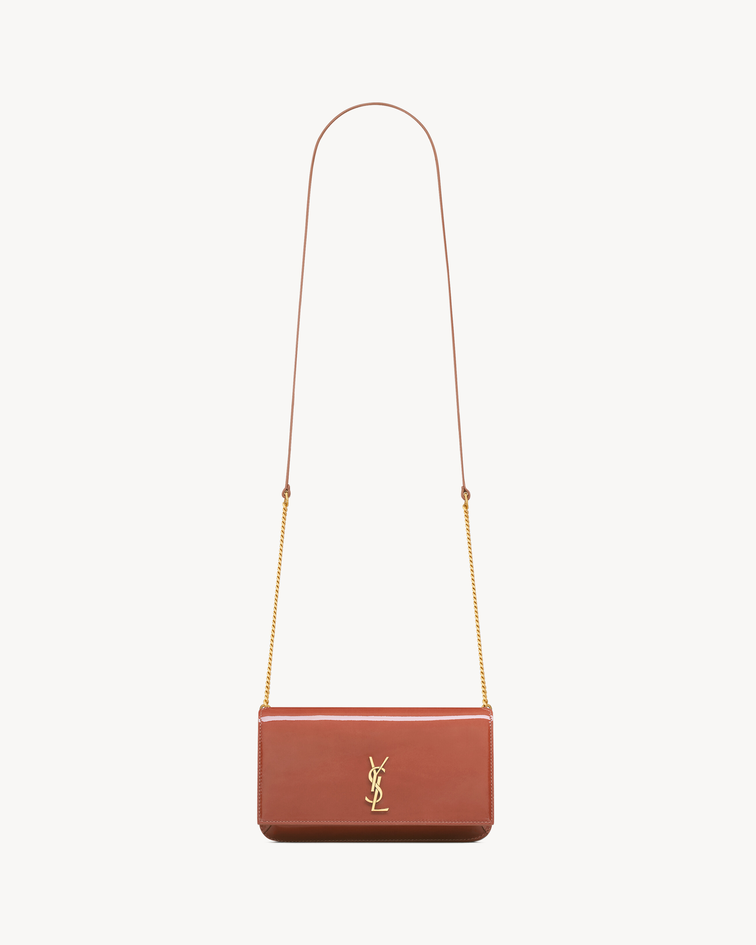 Saint Laurent Custodia Per Smartphone Cassandre In Pelle Verniciata - Rosa - Donna