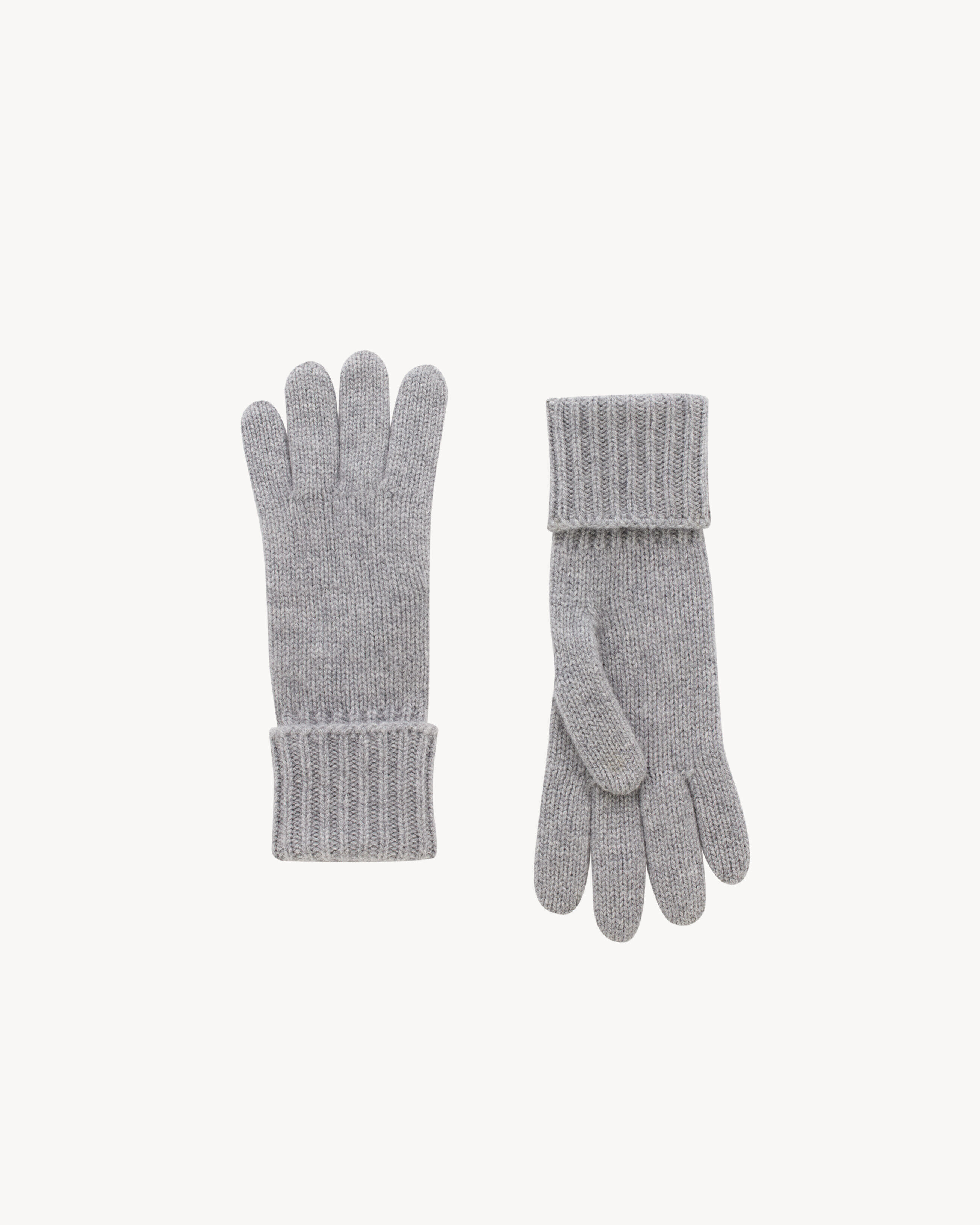 Saint Laurent Gloves In Cashmere - Grey - Women - L