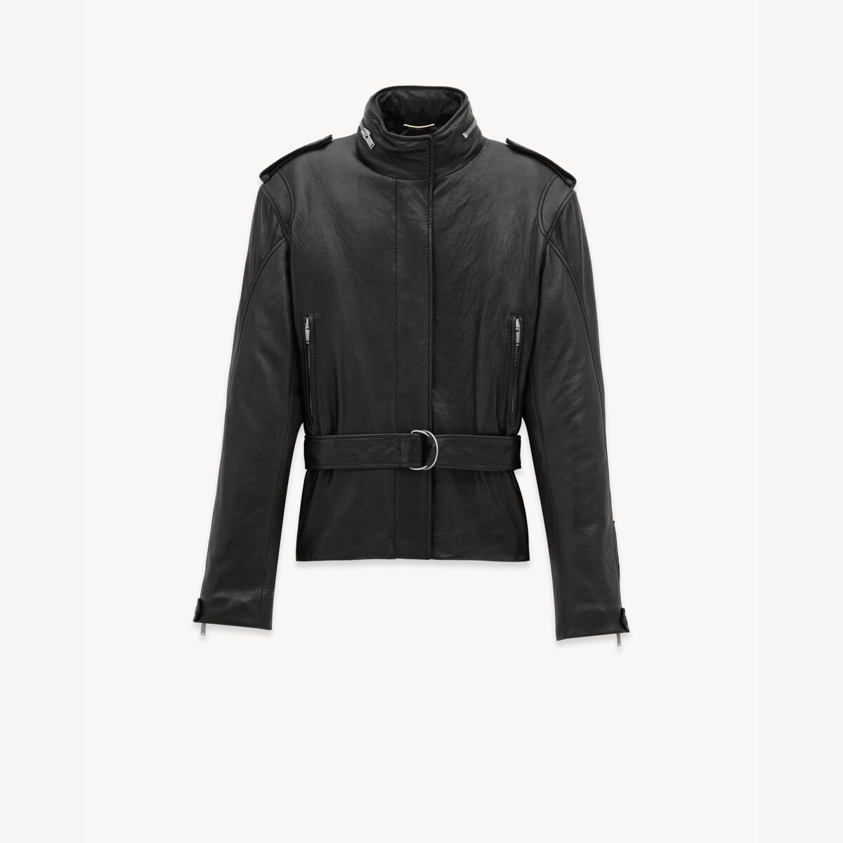 Saint Laurent Short Jacket In Lambskin - Black - Women - 40