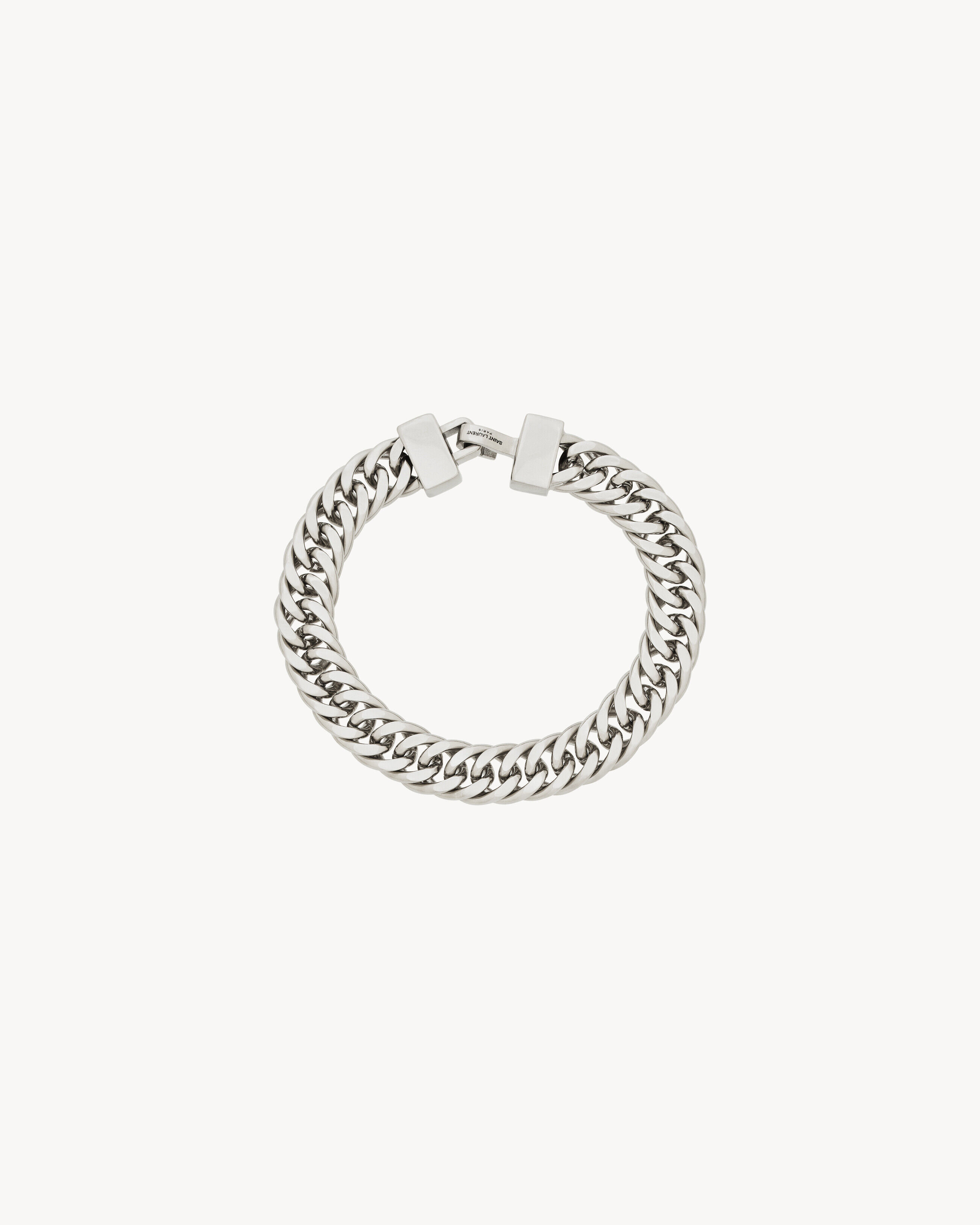 Saint Laurent Curb-Chain Bracelet In Metal - Grey - Men - S