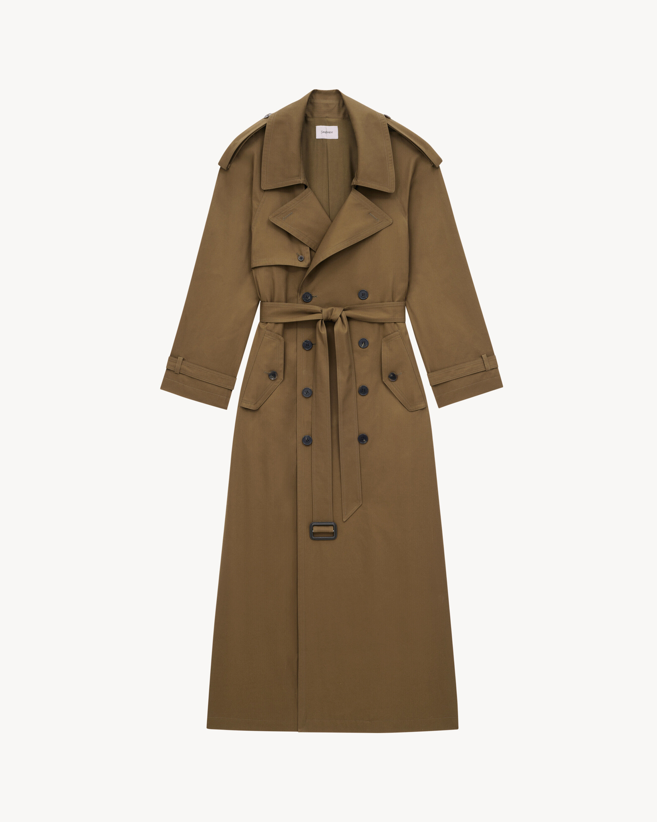 Saint Laurent Trench In Twill Di Cotone - Ambra - Donna - 38
