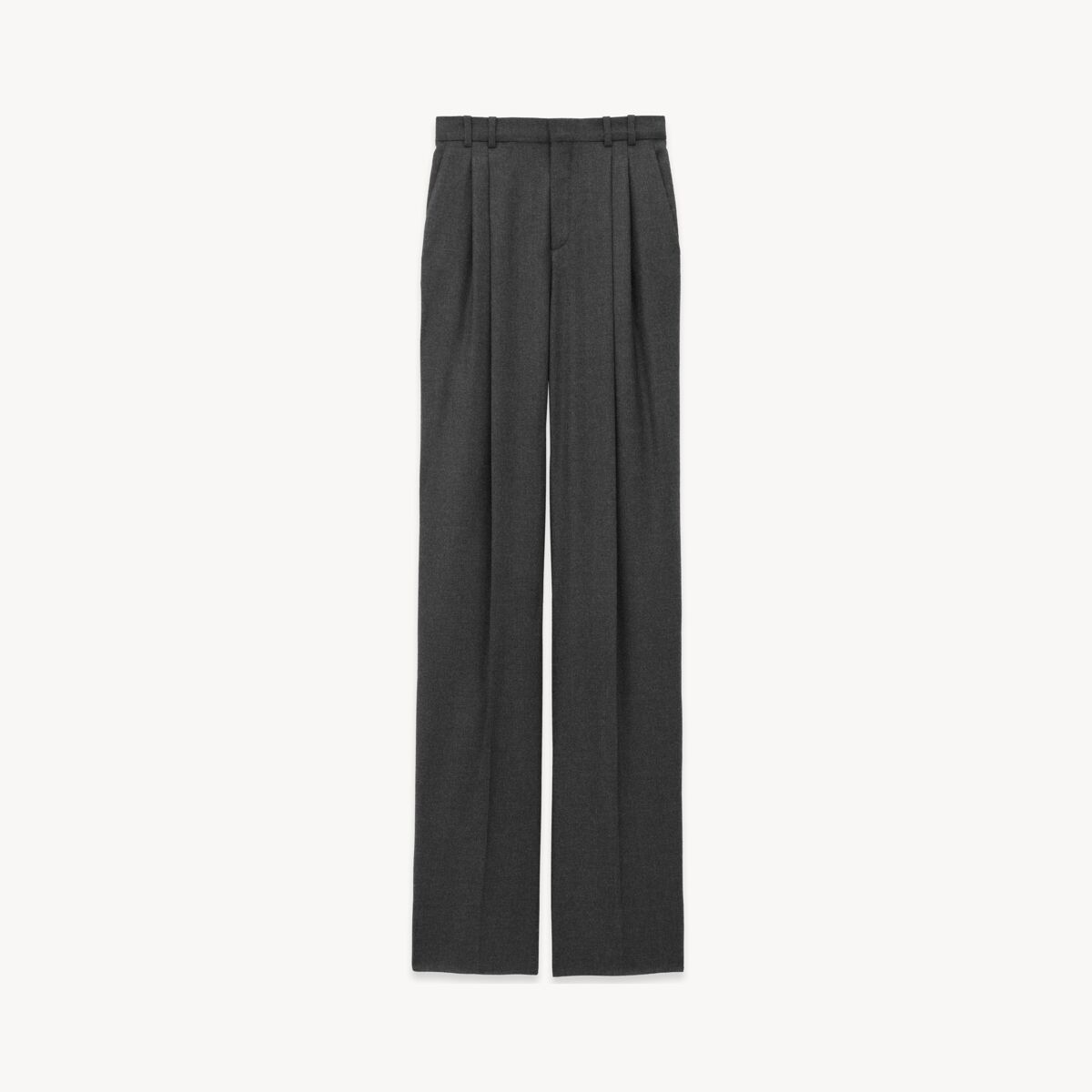 Saint Laurent Wide-Leg Pants In Cashmere - Grey - Women - 42