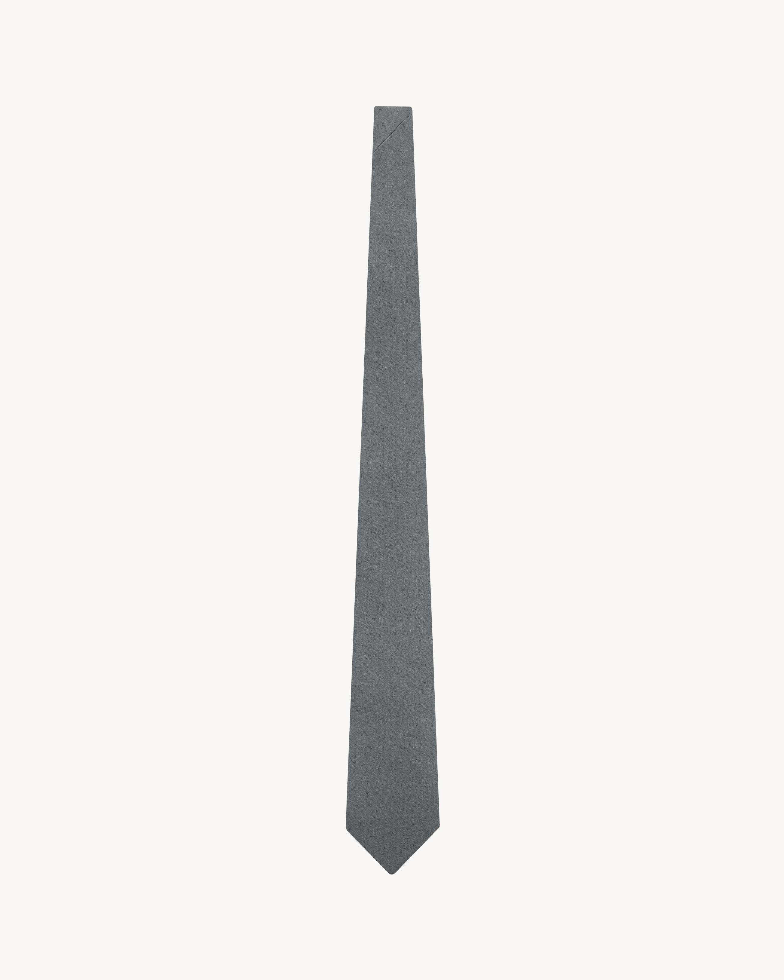 Saint Laurent Wide Tie In Silk Muslin - Grey - Men - L