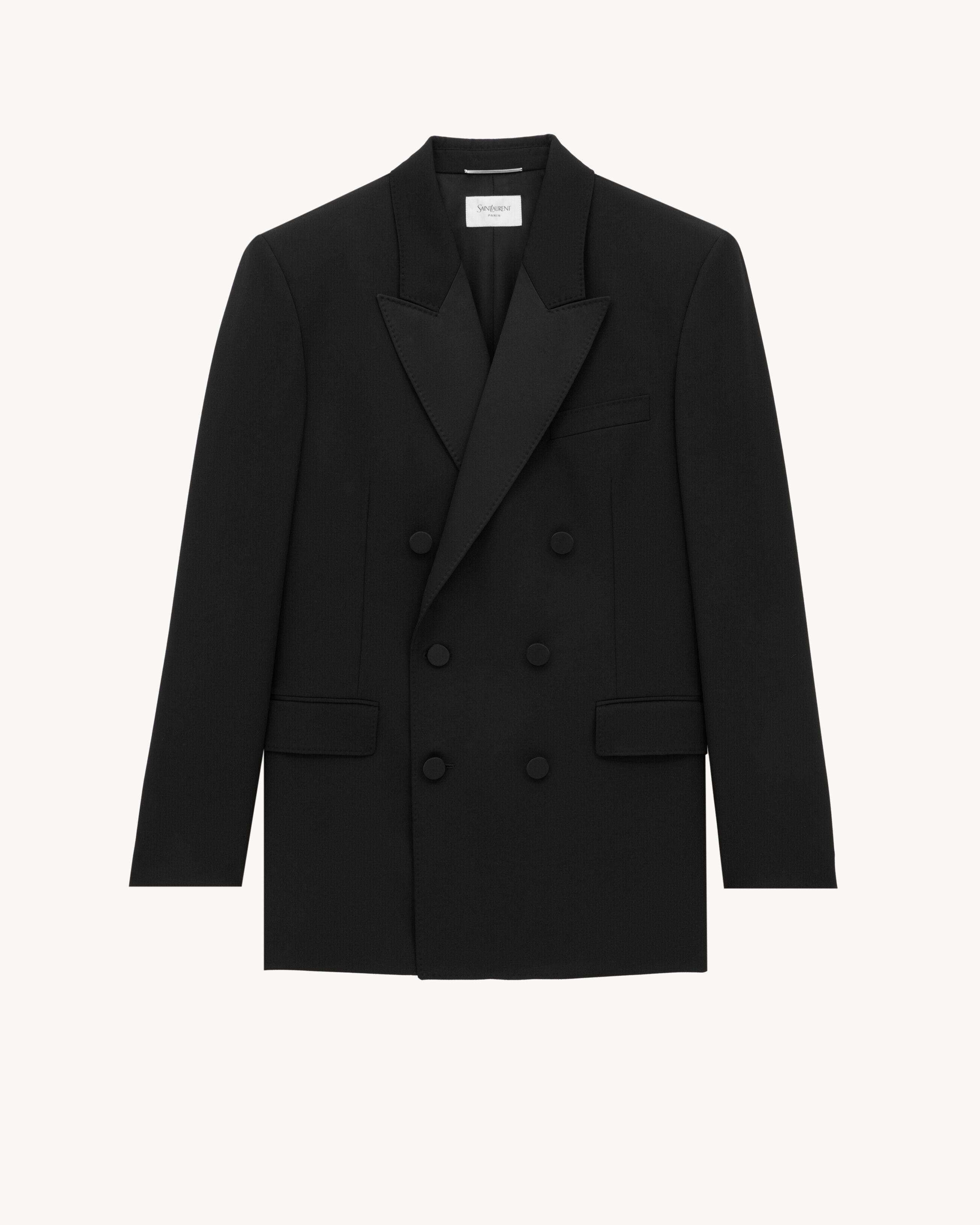 Saint Laurent Tuxedo Jacket In Grain De Poudre - Black - Men - 34