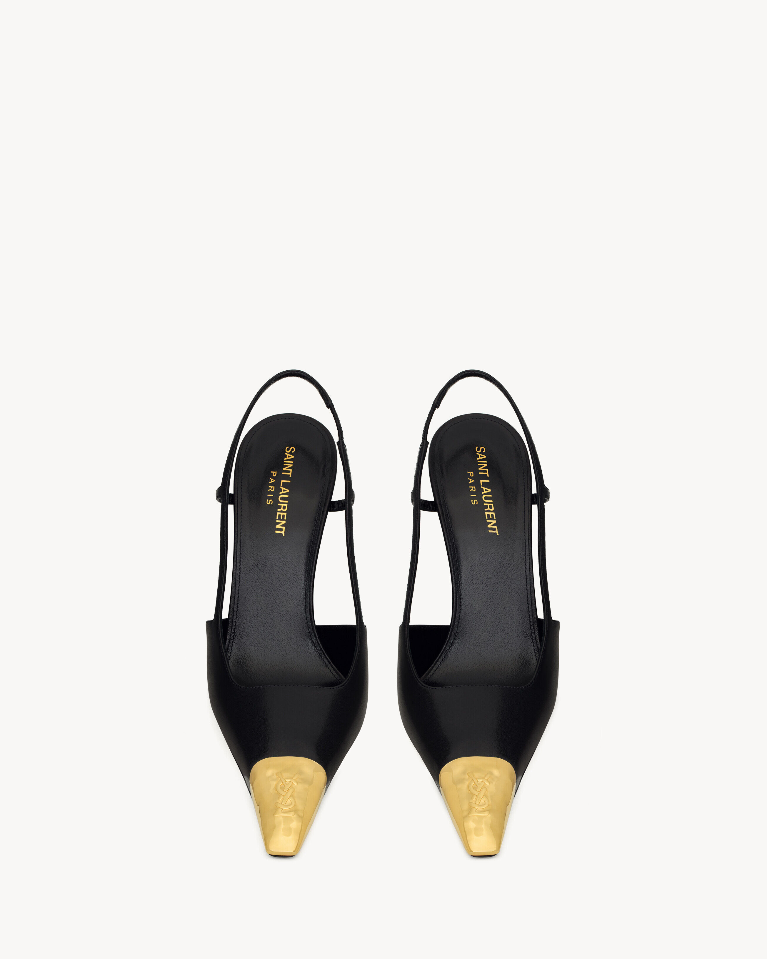 Saint Laurent - Zapatos De Salón Slingback Jeanne De Piel Lisa - Negro - Mujer - 35