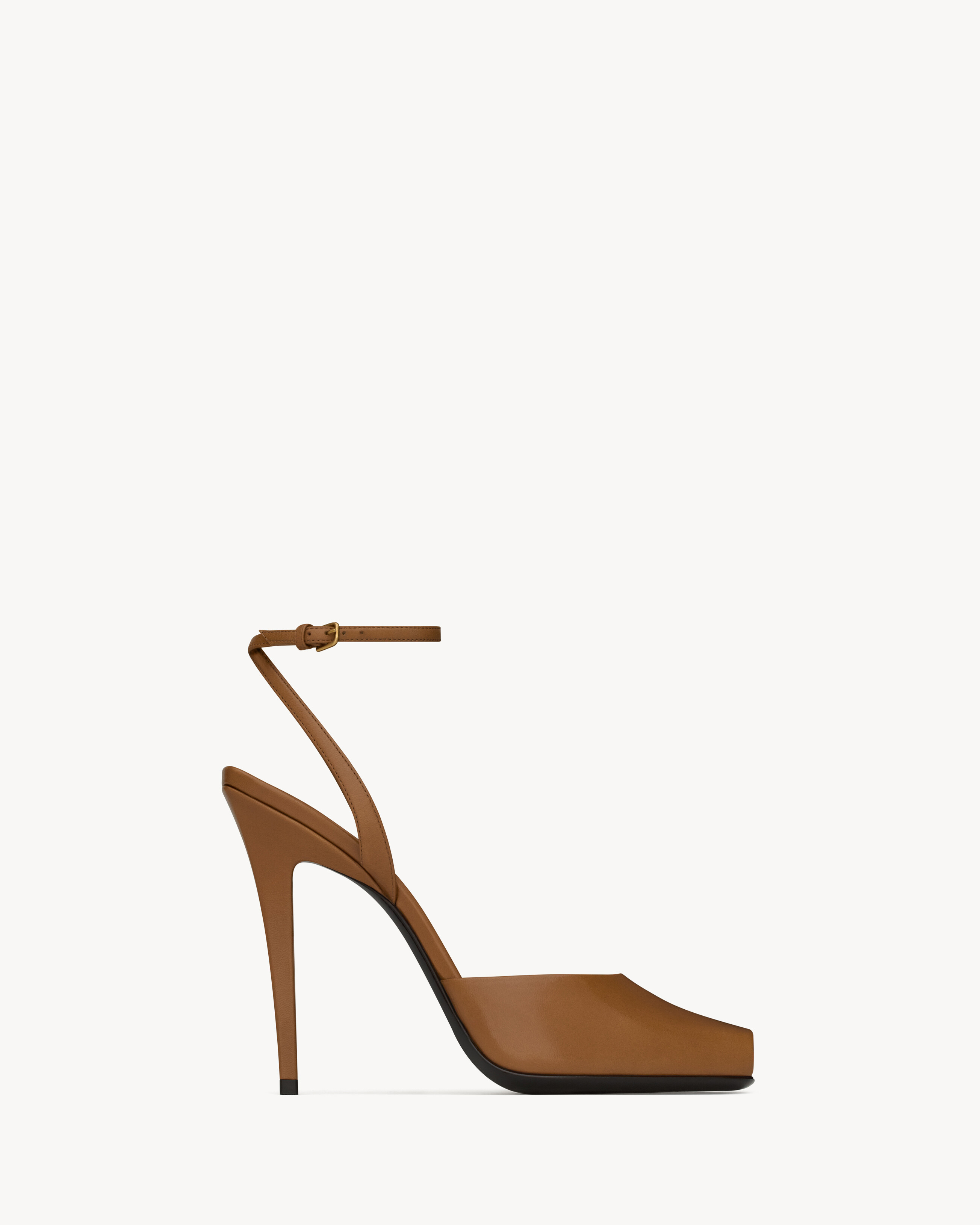 Saint Laurent La Scandale Sandals In Smooth Leather - Beige - Women - 39.5