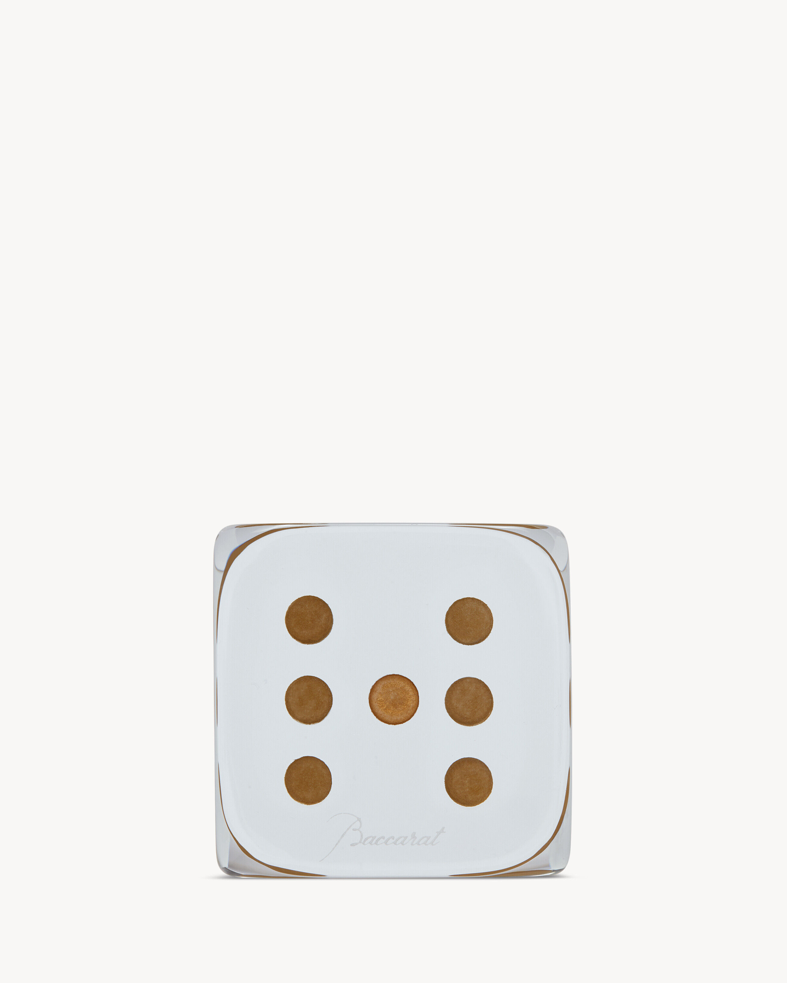 Rive Droite Baccarat Dice Paperweight In Crystal - White