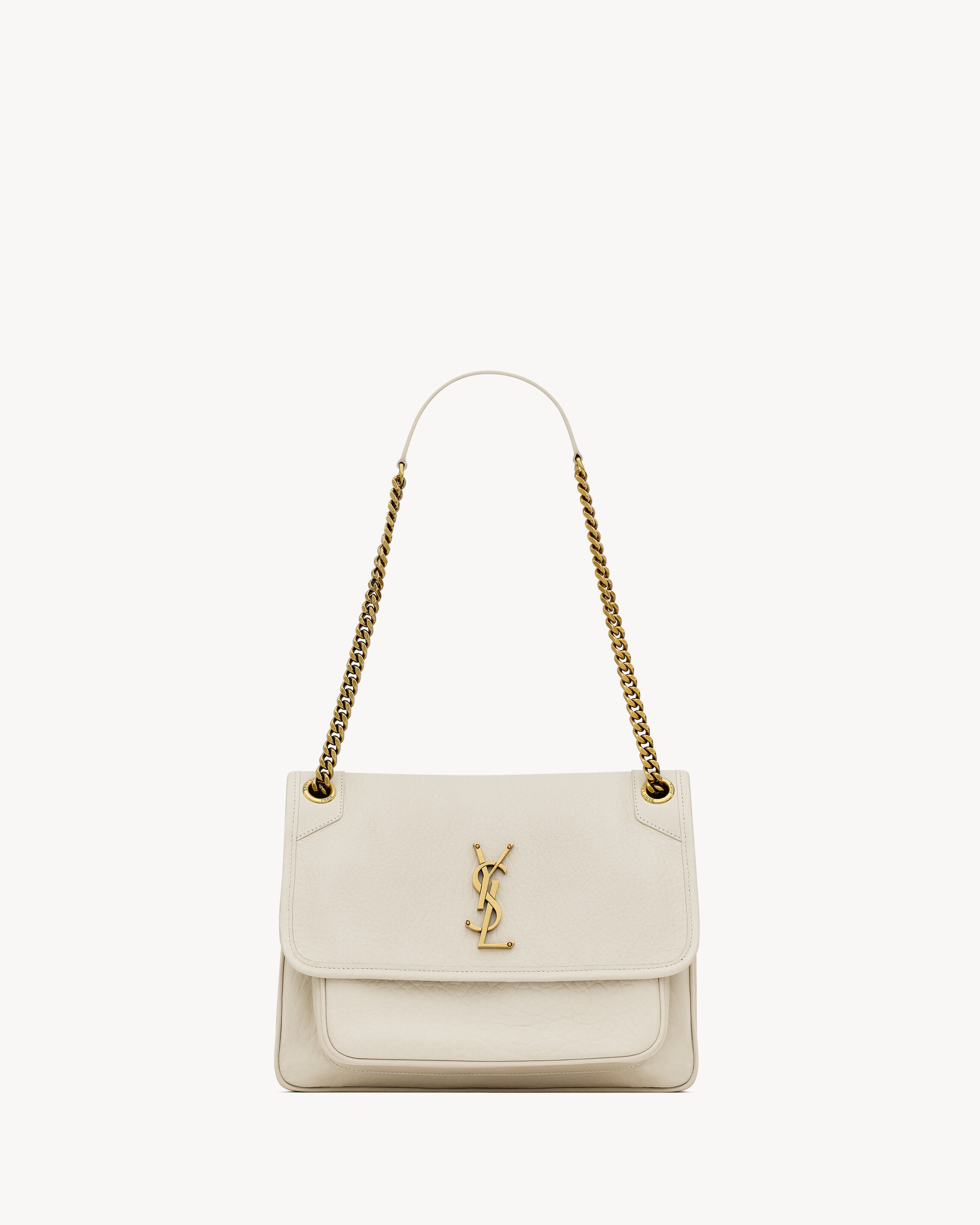 Saint Laurent Niki Medium In Grained Lambskin - White - Women