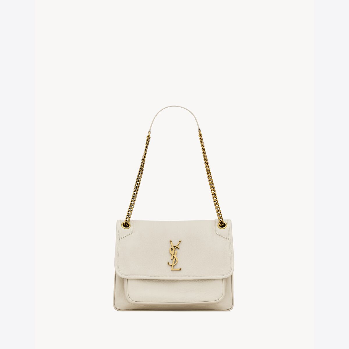 Saint Laurent Niki Medium In Grained Lambskin - White - Women