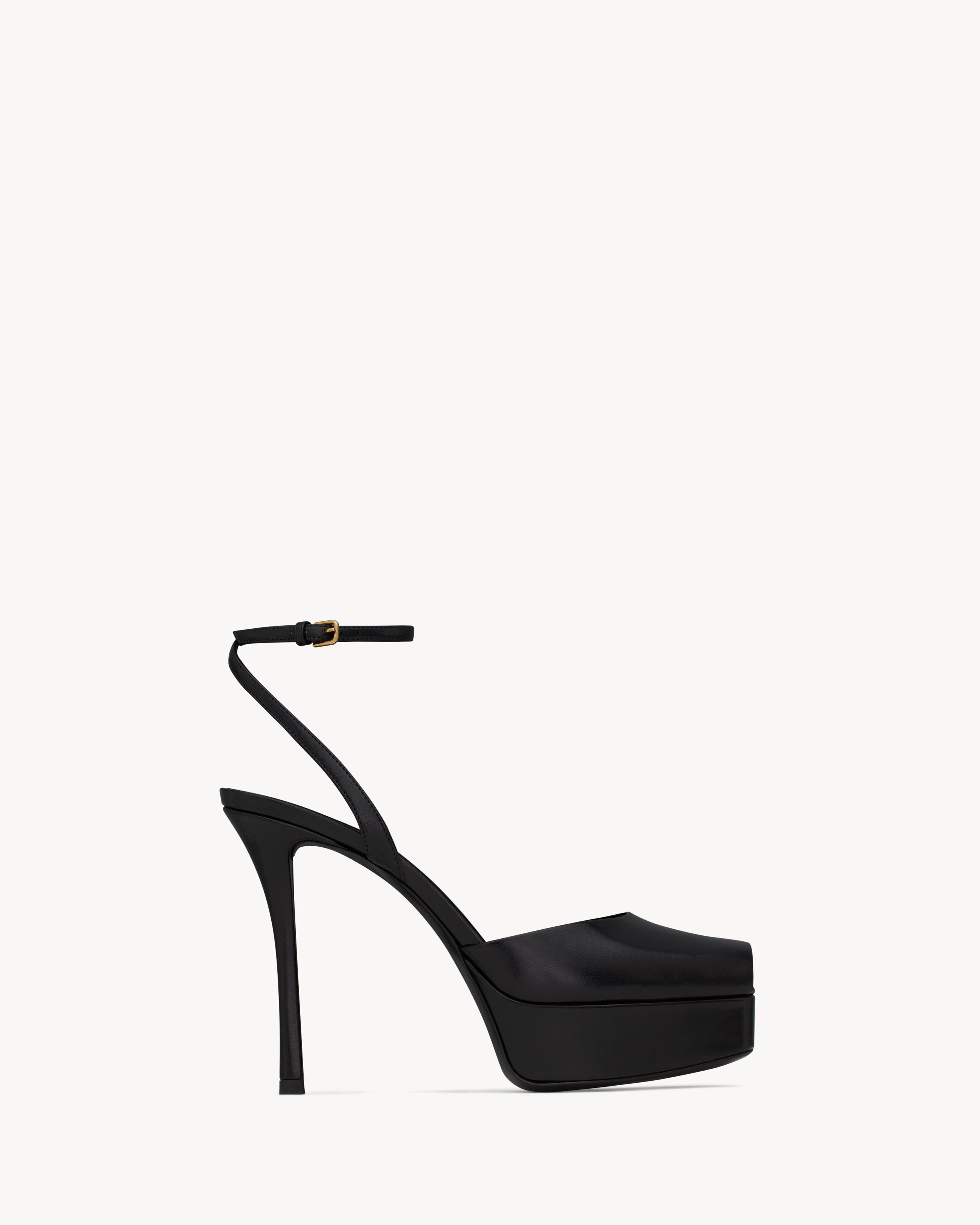 Saint Laurent La Scandale Platform Sandals In Smooth Leather - Black - Women - 40