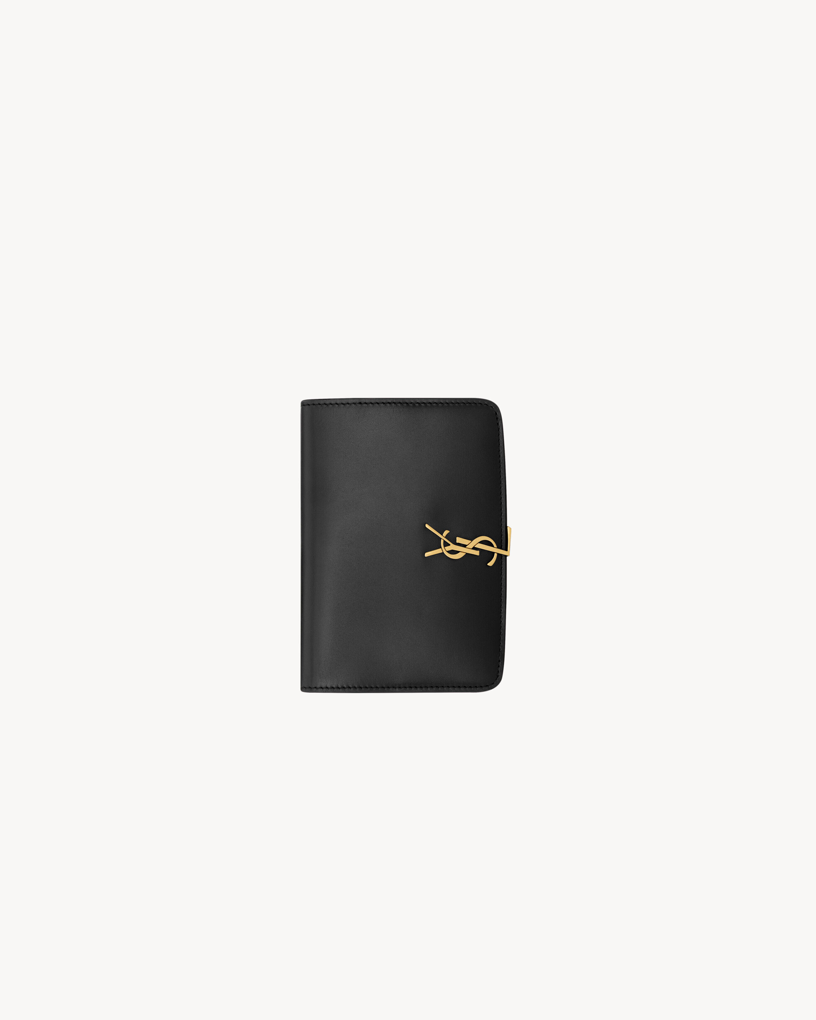 Saint Laurent Voltaire Passport Case In Box - Black - Women