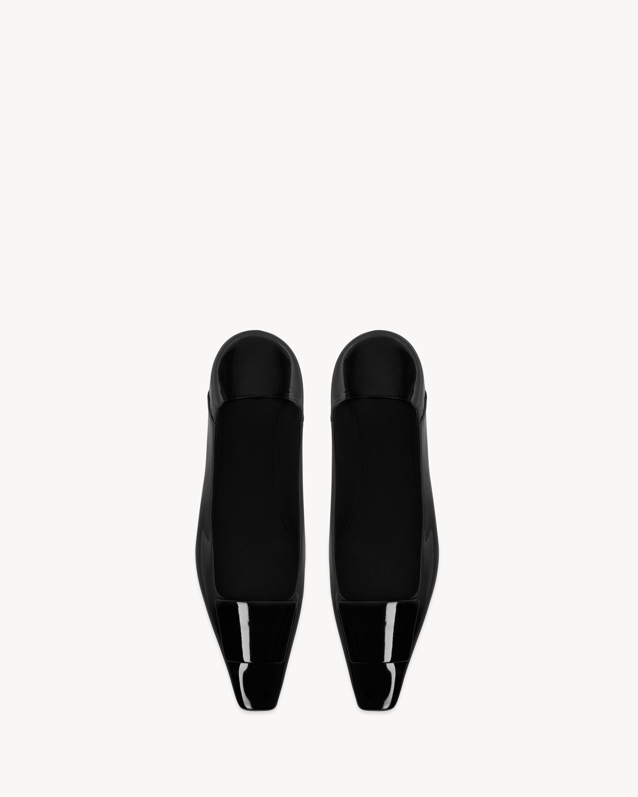 Saint Laurent Poppy Ballerinas In Patent Leather - Black - Women - 37.5