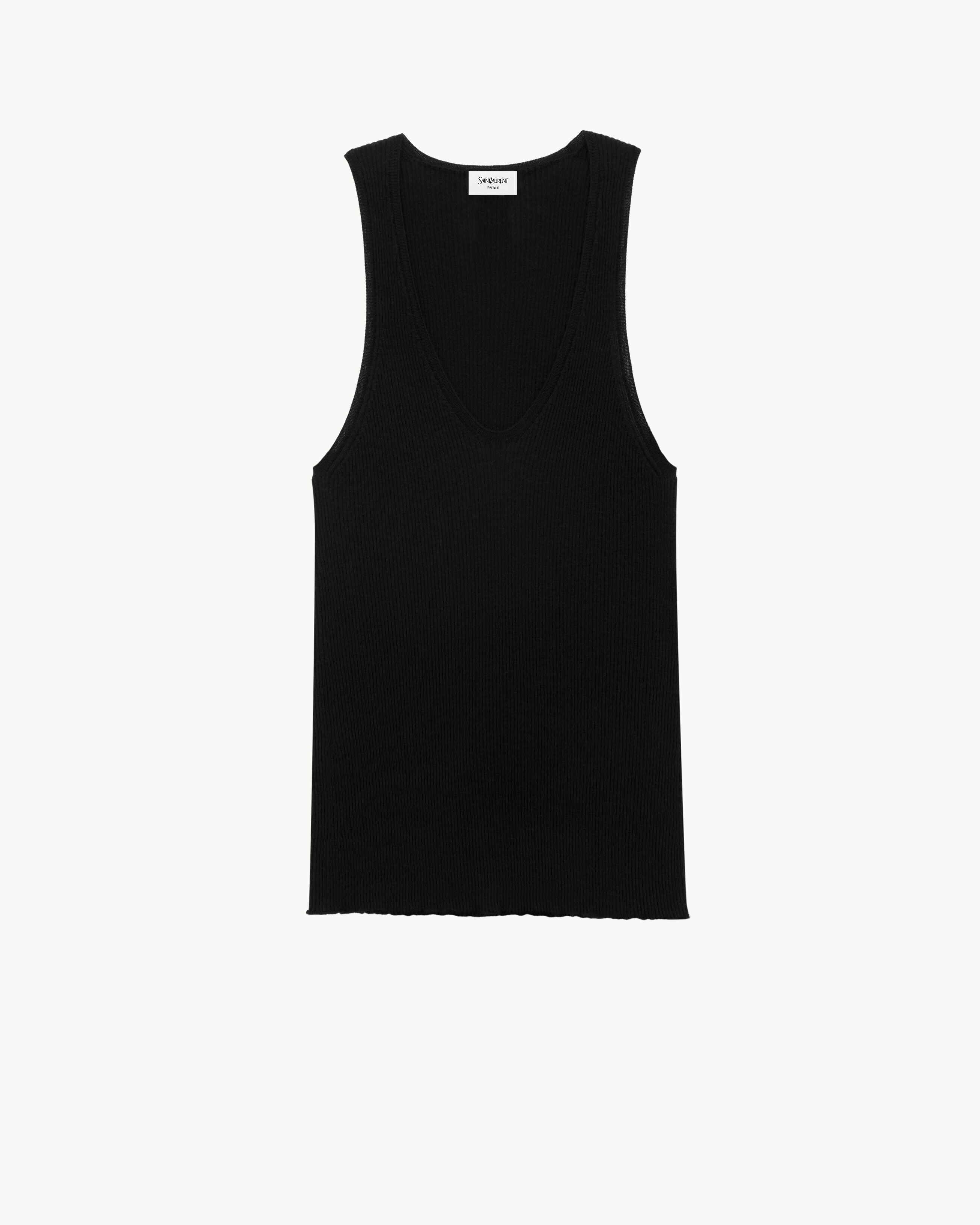 Saint Laurent Tank Top In Knit - Black - Men - XS