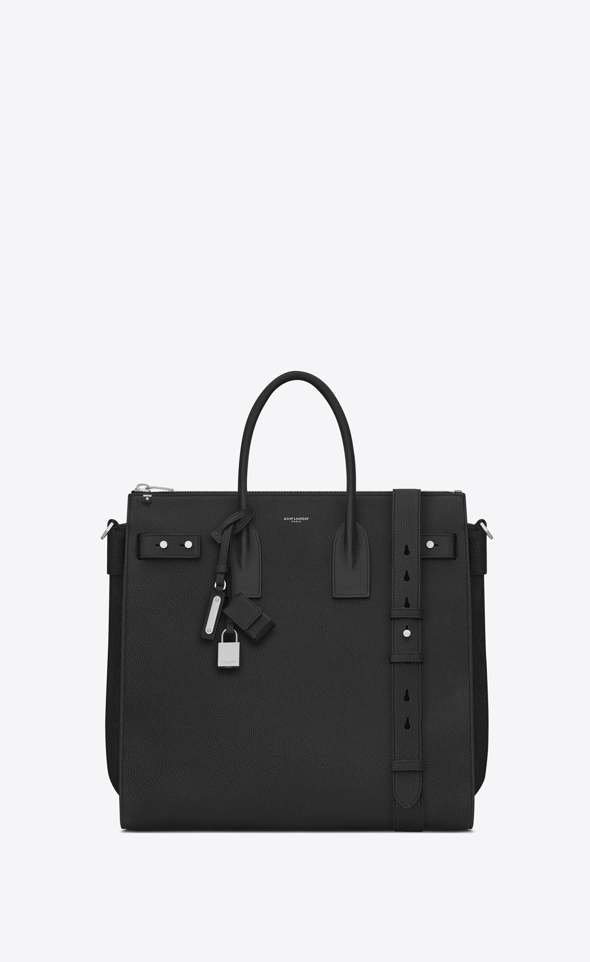 Saint Laurent Sac De Jour North/South In Grained Leather - Black - Men