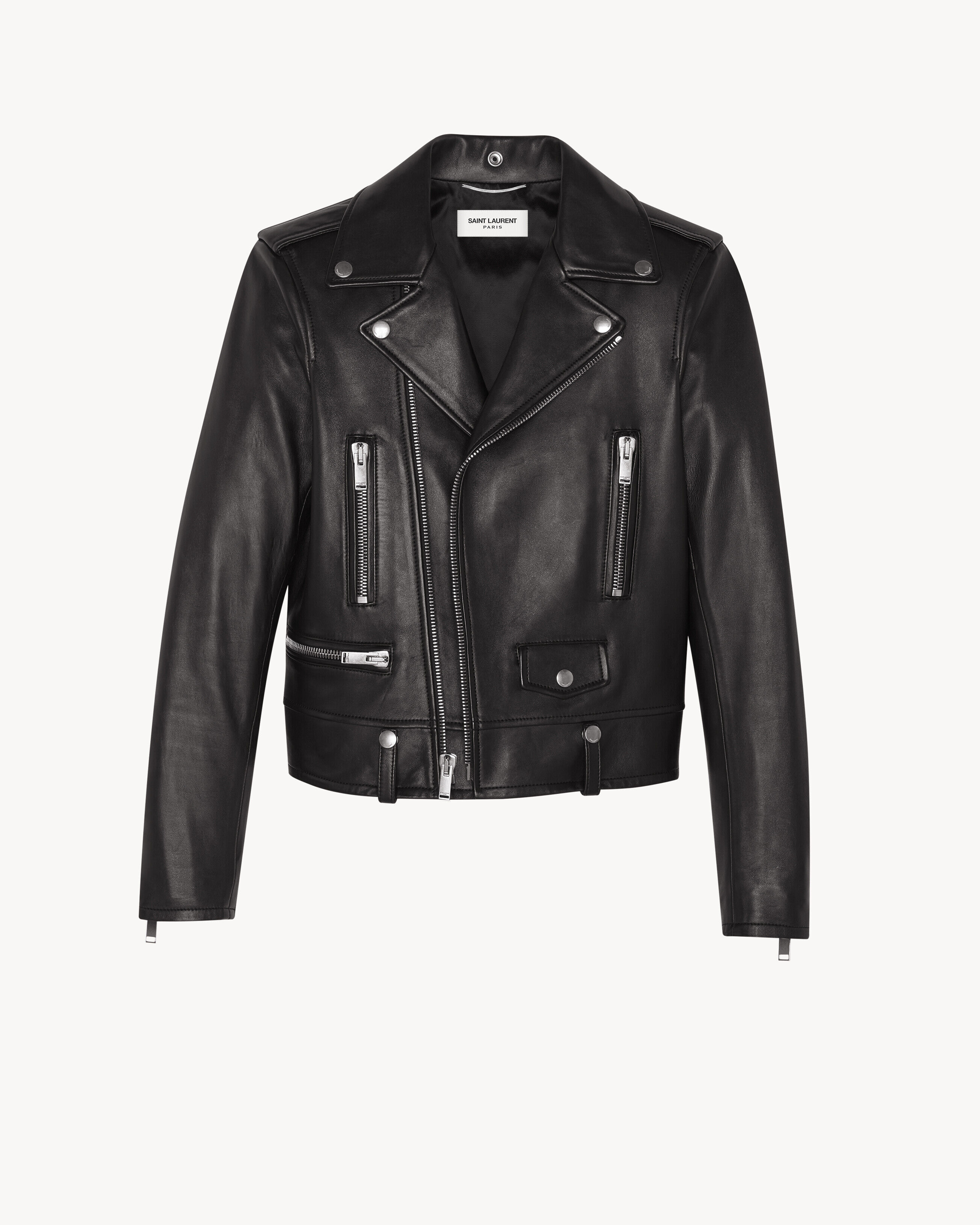 Saint Laurent Motorcycle Jacket In Lambskin - Black - Women - 36