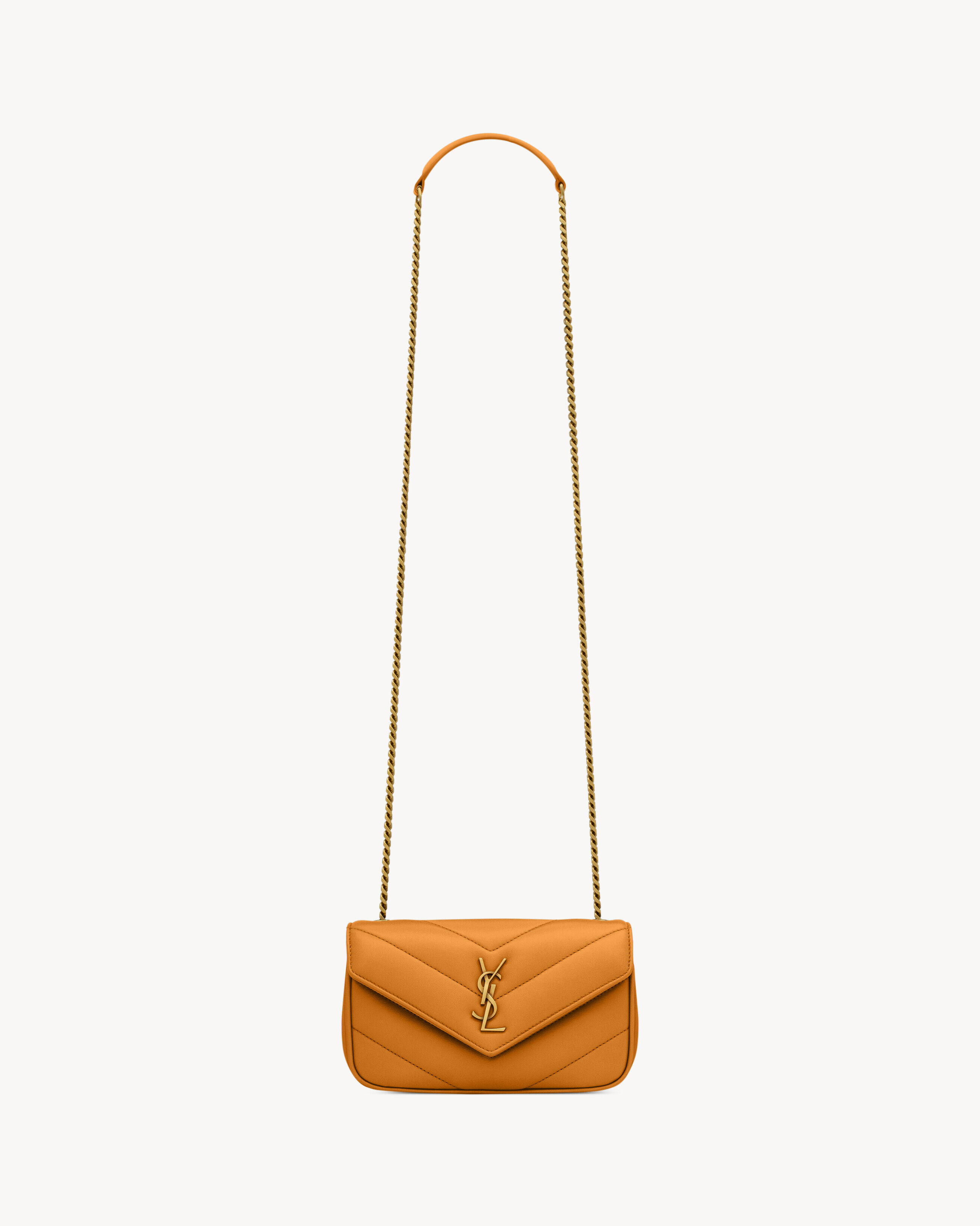 Saint Laurent Loulou Mini In Lambskin - Orange - Women