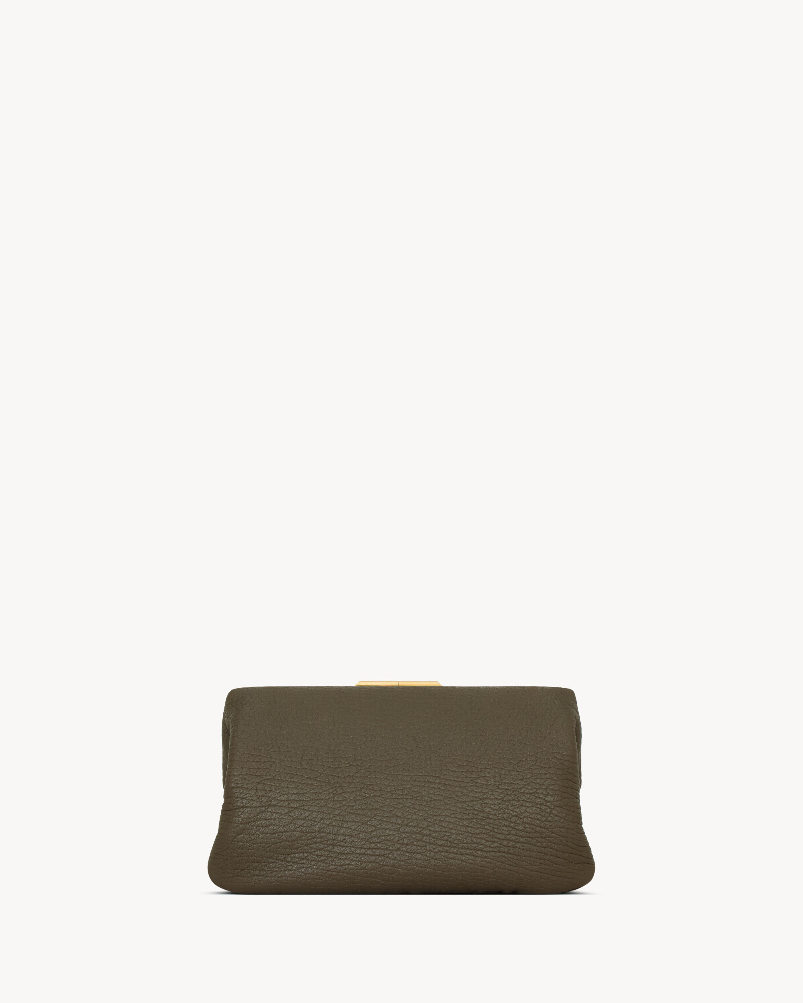 Saint Laurent Clutch Large In Lambskin - Green - Women