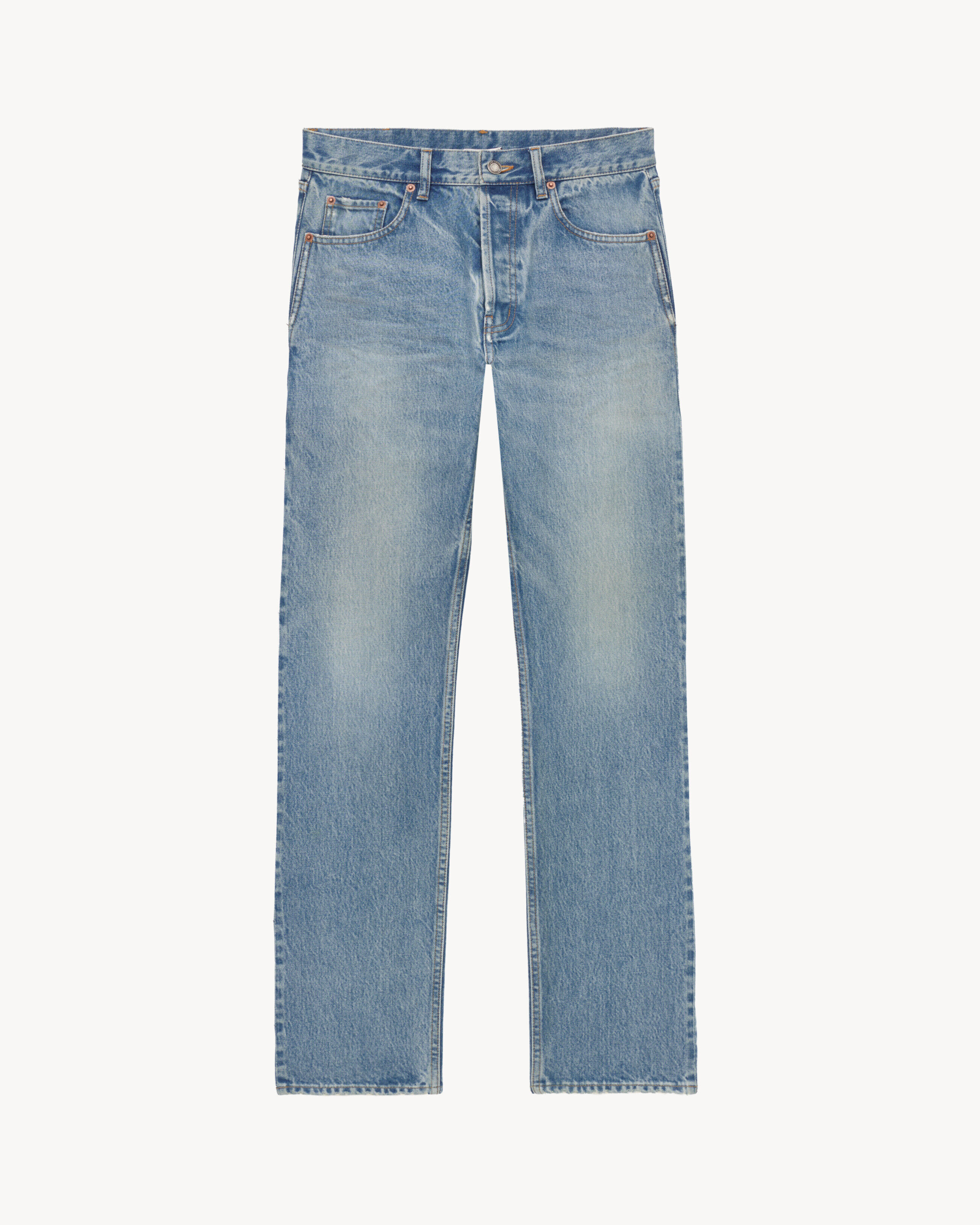 Saint Laurent Mick Long Jeans In Nonza Blue Denim - Blue - Men - 38