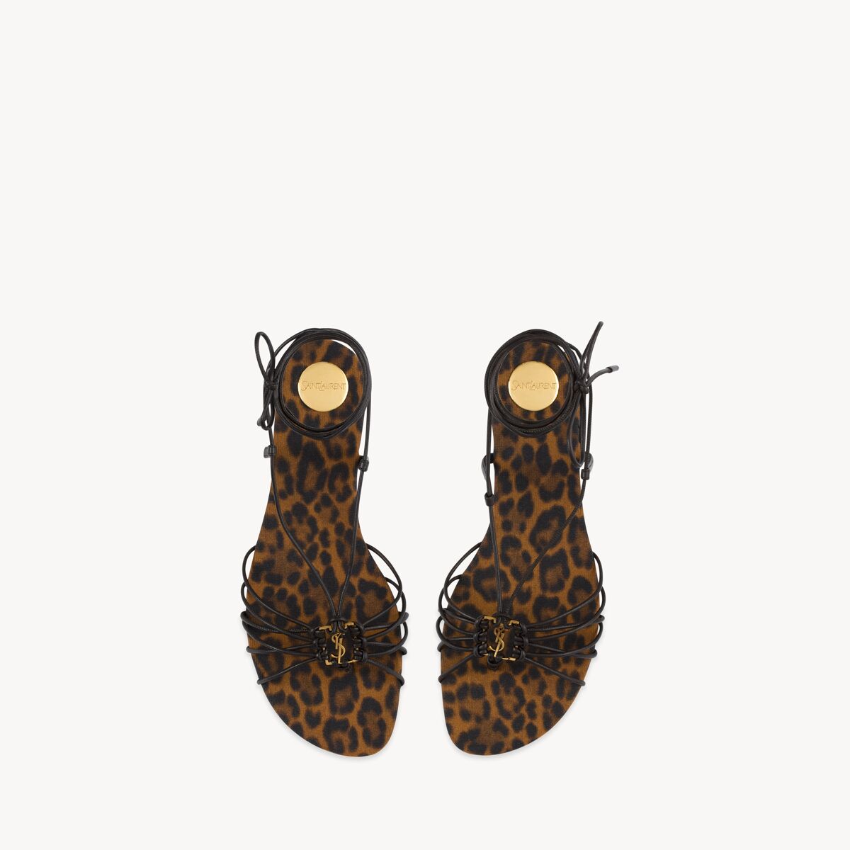 Saint Laurent Babylone Sandalen Aus Glattleder - Bernstein - Damen - 35